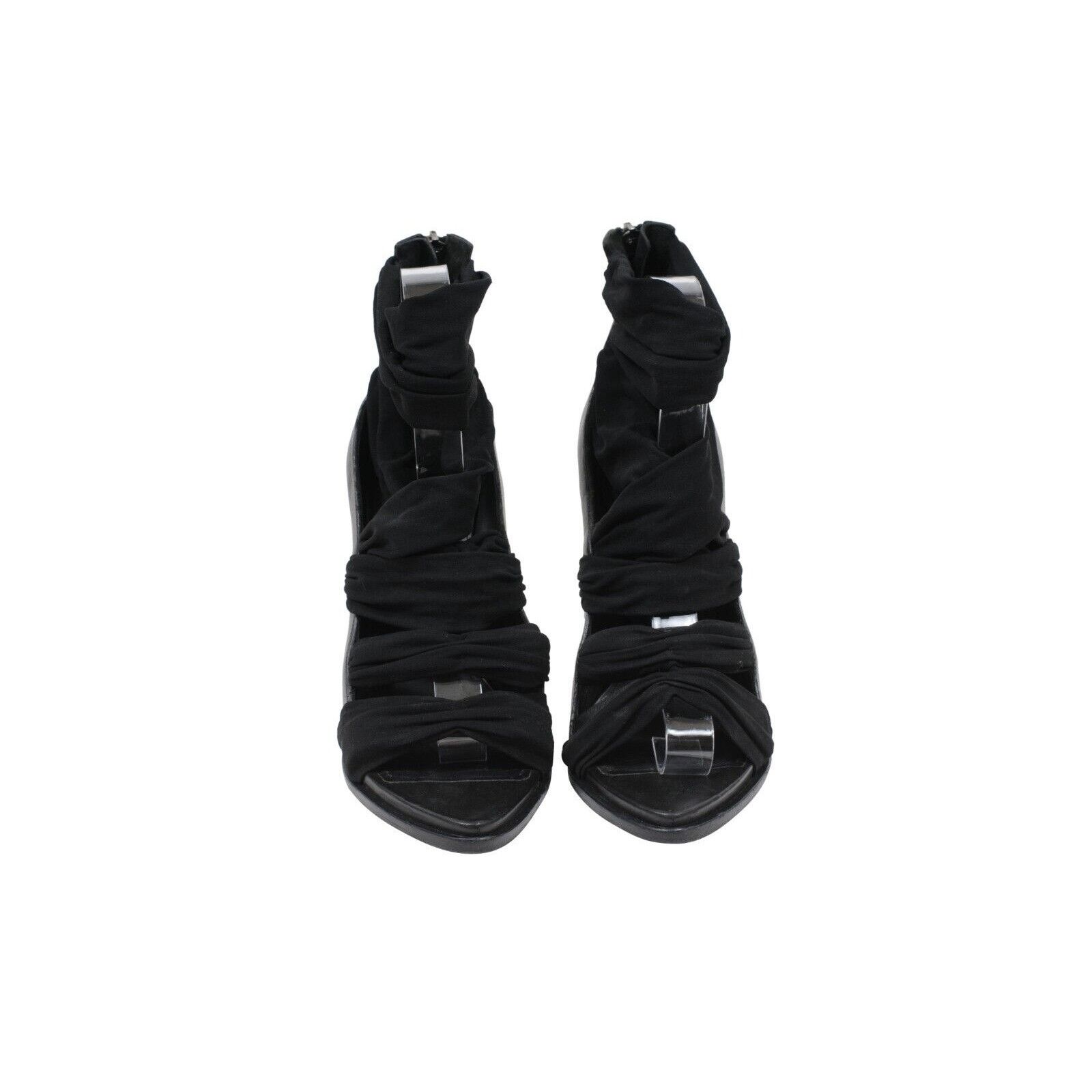 Givenchy Black Leather Jersey Wrap Sandals Size US 8.5 / IT 38.5 - 2 Thumbnail