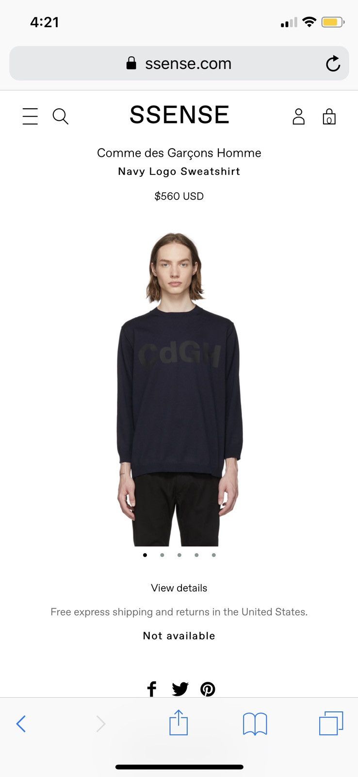 Comme des Garcons Homme Plus Comme Des Garçons Homme Navy Logo Sweatshirt Sweater Size US S / EU 44-46 / 1 - 1 Thumbnail