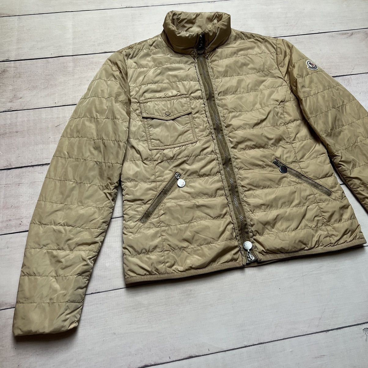 Moncler Moncler Puffer Light Jacket Beige M Logo Y2K Size M / US 6-8 / IT 42-44 - 2 Thumbnail