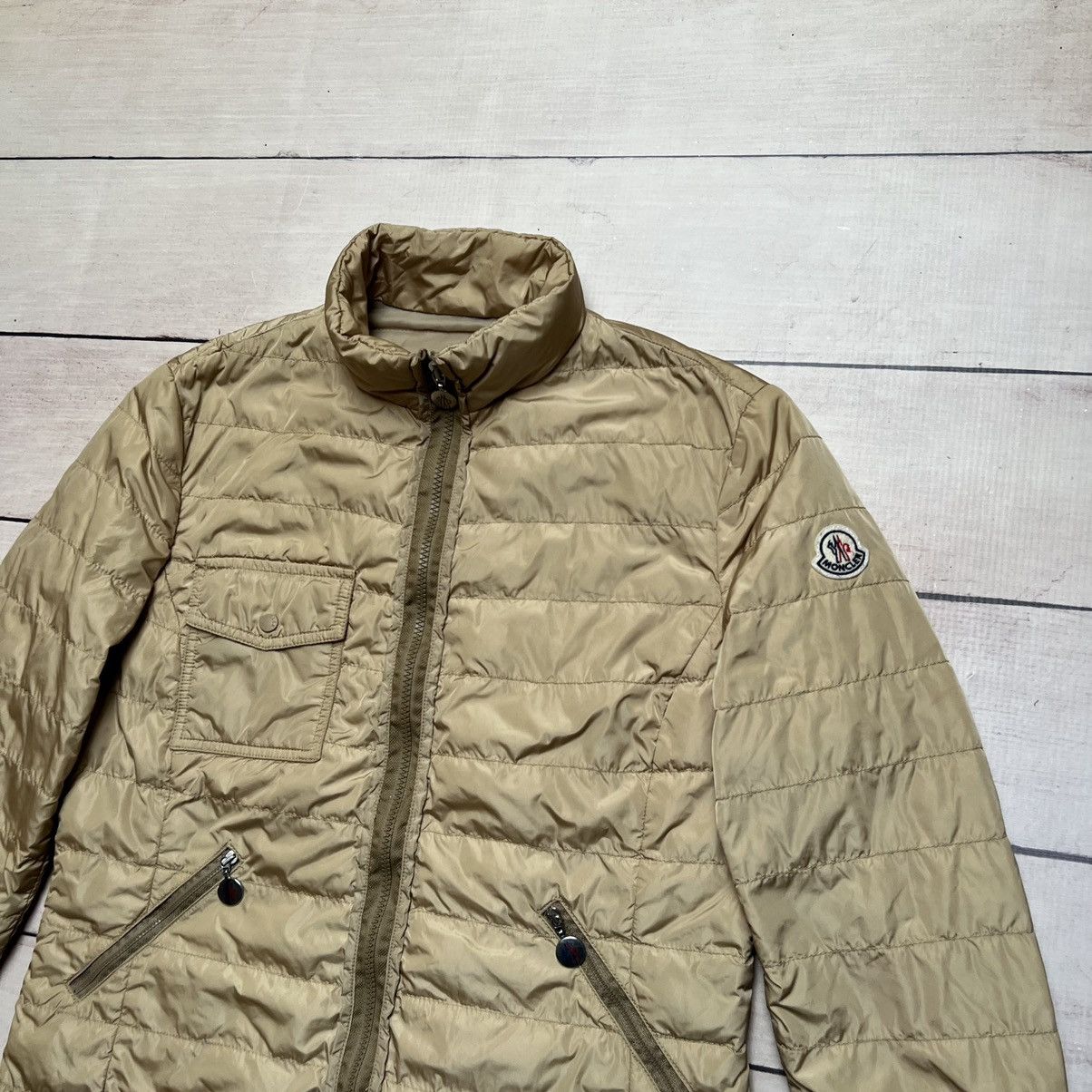 Moncler Moncler Puffer Light Jacket Beige M Logo Y2K Size M / US 6-8 / IT 42-44 - 3 Thumbnail