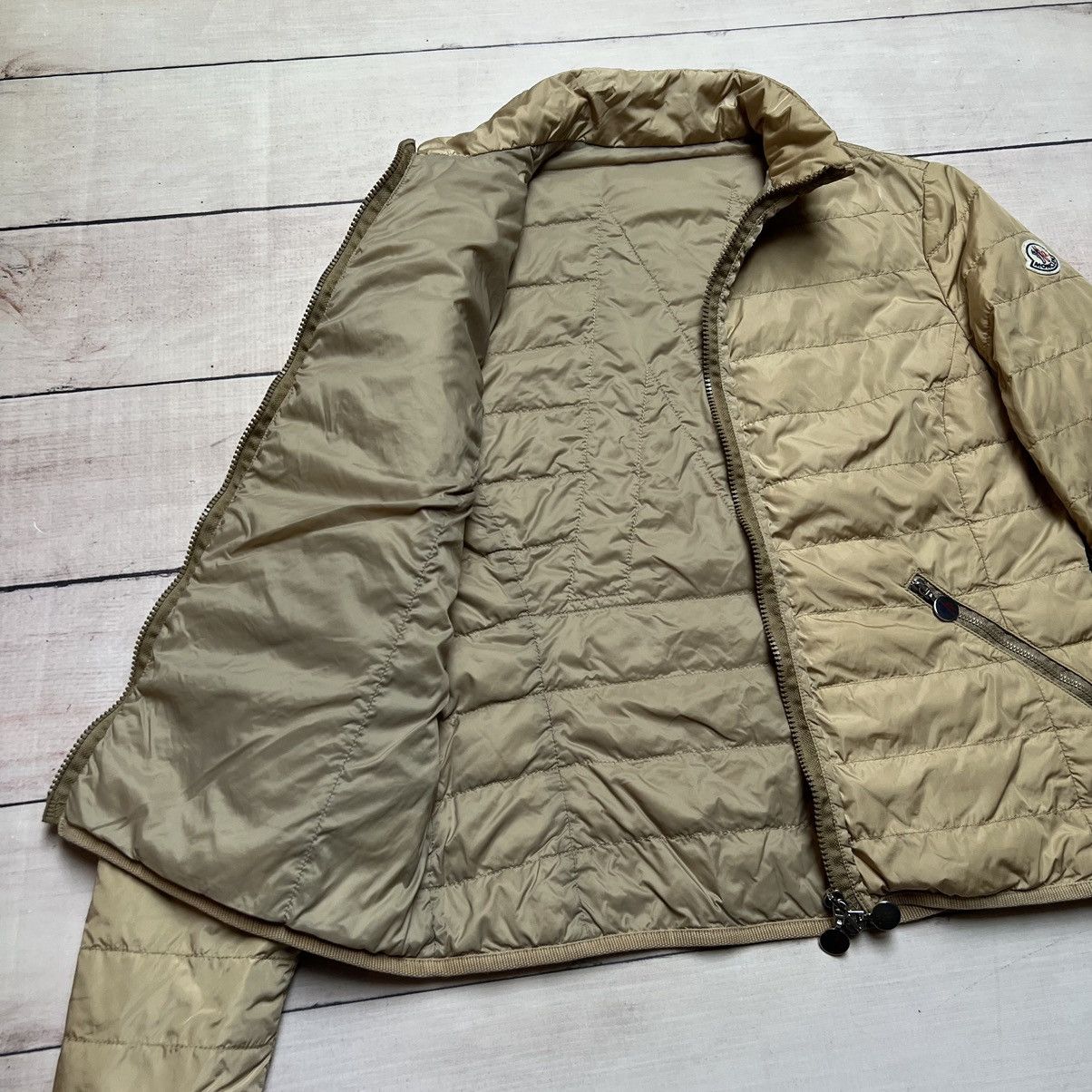 Moncler Moncler Puffer Light Jacket Beige M Logo Y2K Size M / US 6-8 / IT 42-44 - 5 Thumbnail