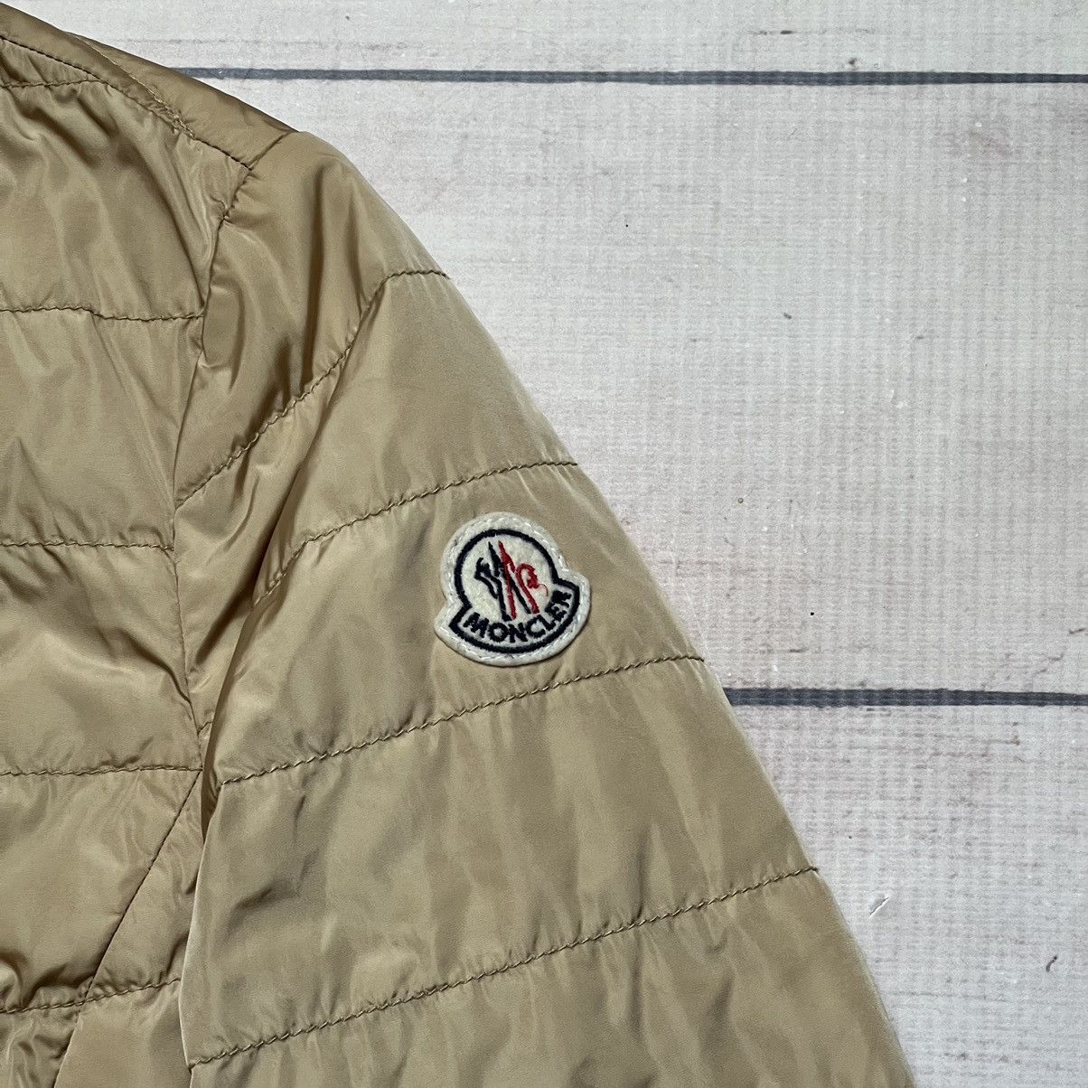 Moncler Moncler Puffer Light Jacket Beige M Logo Y2K Size M / US 6-8 / IT 42-44 - 4 Thumbnail