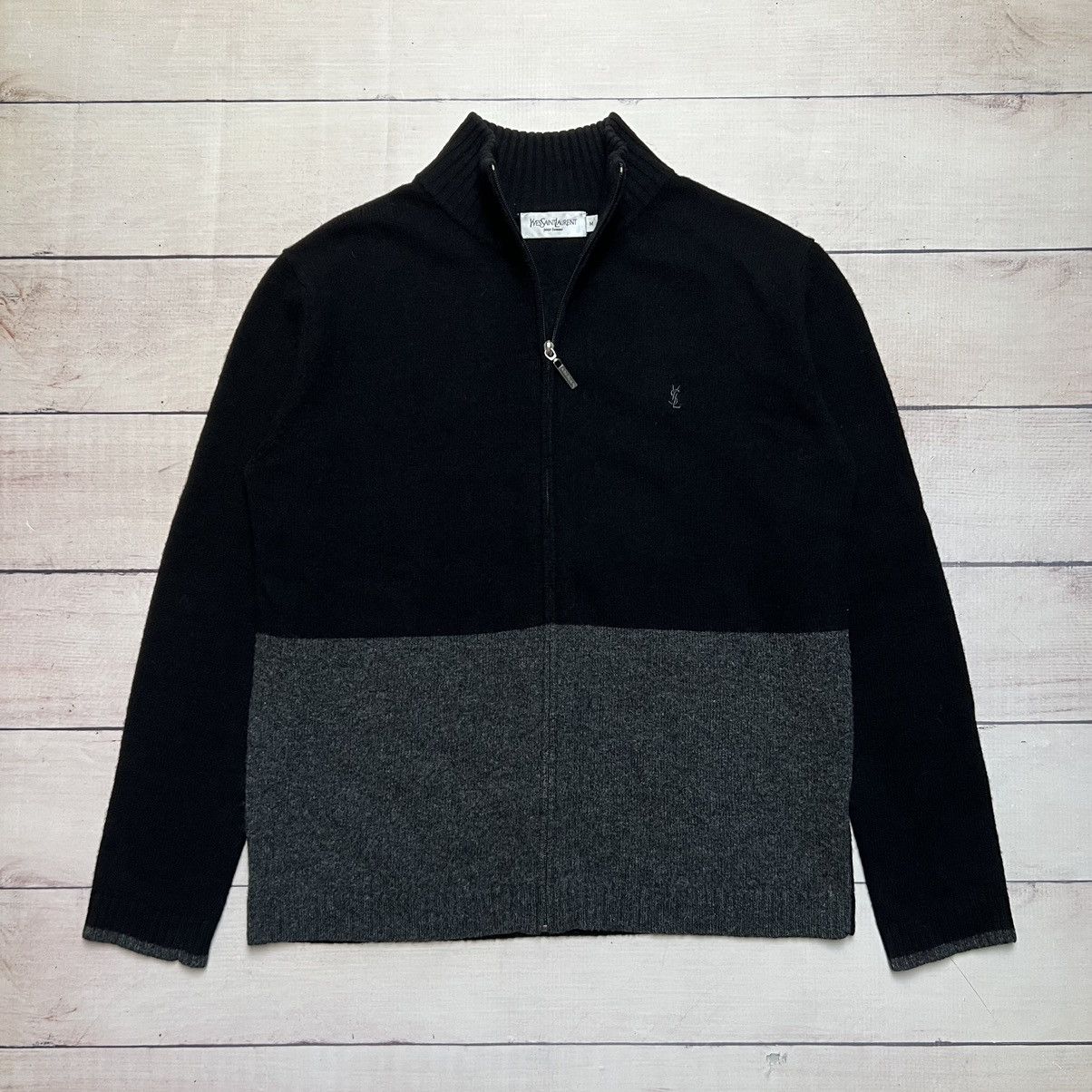 Yves Saint Laurent Yves Saint Laurent Zip Knitwear Sweater Wool Size US M / EU 48-50 / 2 - 1 Thumbnail