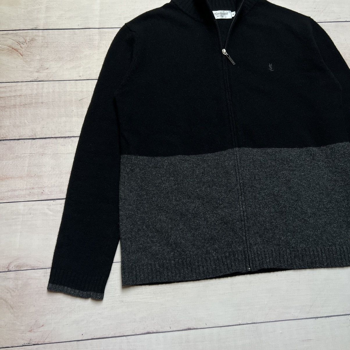 Yves Saint Laurent Yves Saint Laurent Zip Knitwear Sweater Wool Size US M / EU 48-50 / 2 - 2 Thumbnail