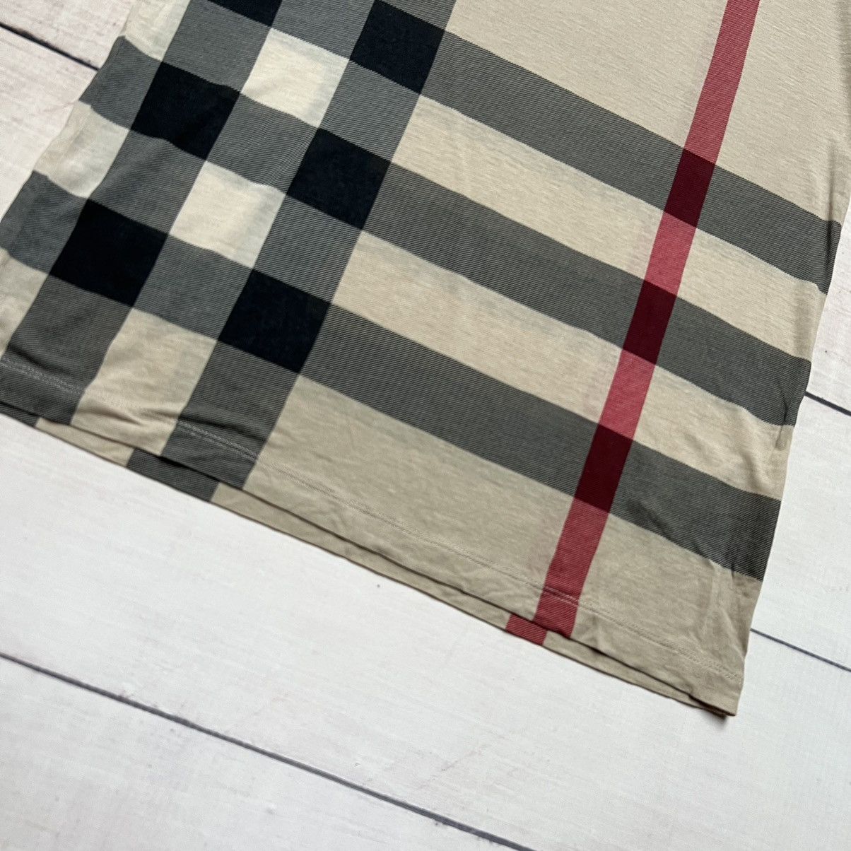Burberry × Designer Burberry Check Checkered Tee Tshirt Size XS / US 0-2 / IT 36-38 - 2 Thumbnail