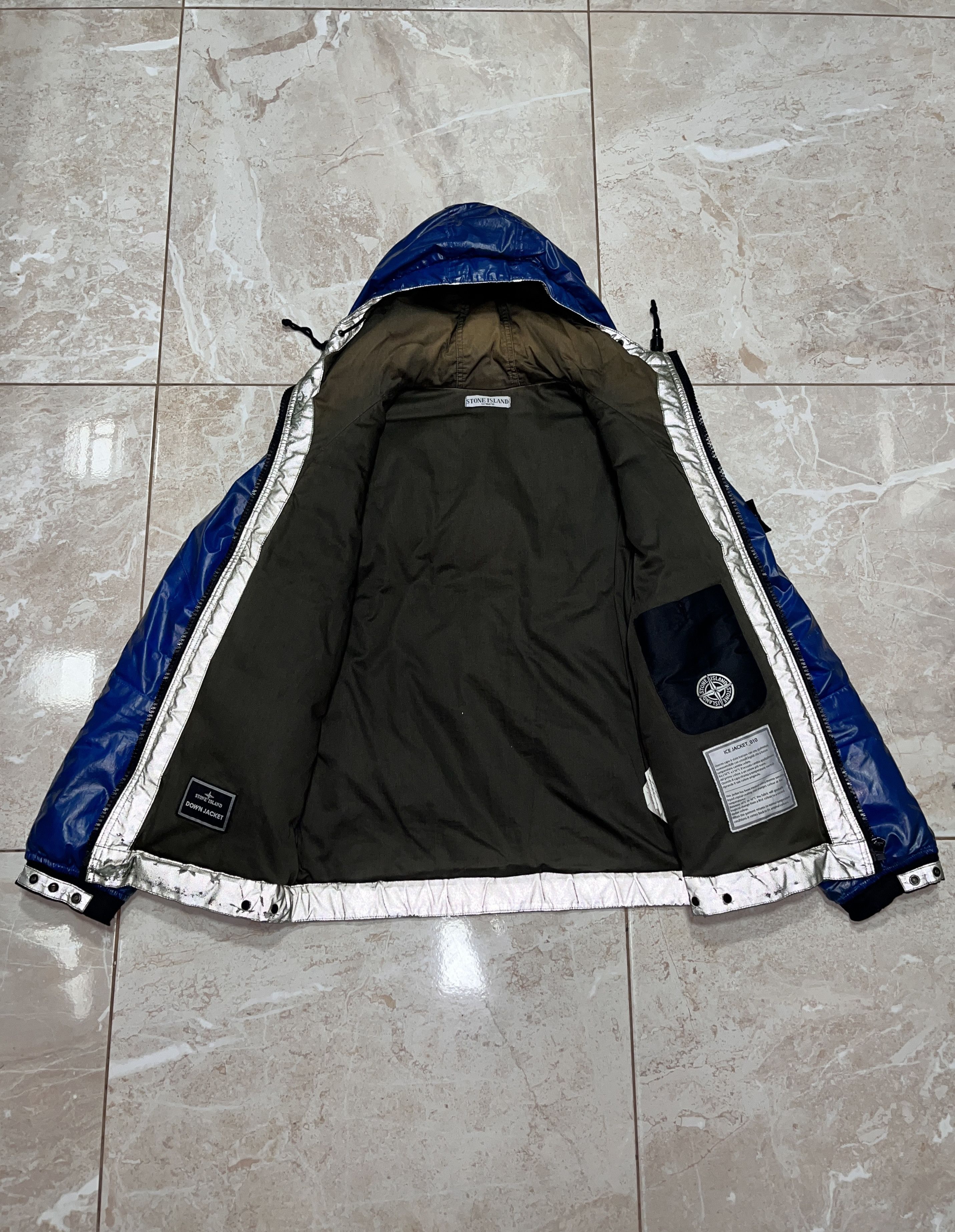 Stone Island × Vintage 2010 ARCHIVE STONE ISLAND NAVY GOOSE DOWN ICE JACKET Size US L / EU 52-54 / 3 - 5 Thumbnail