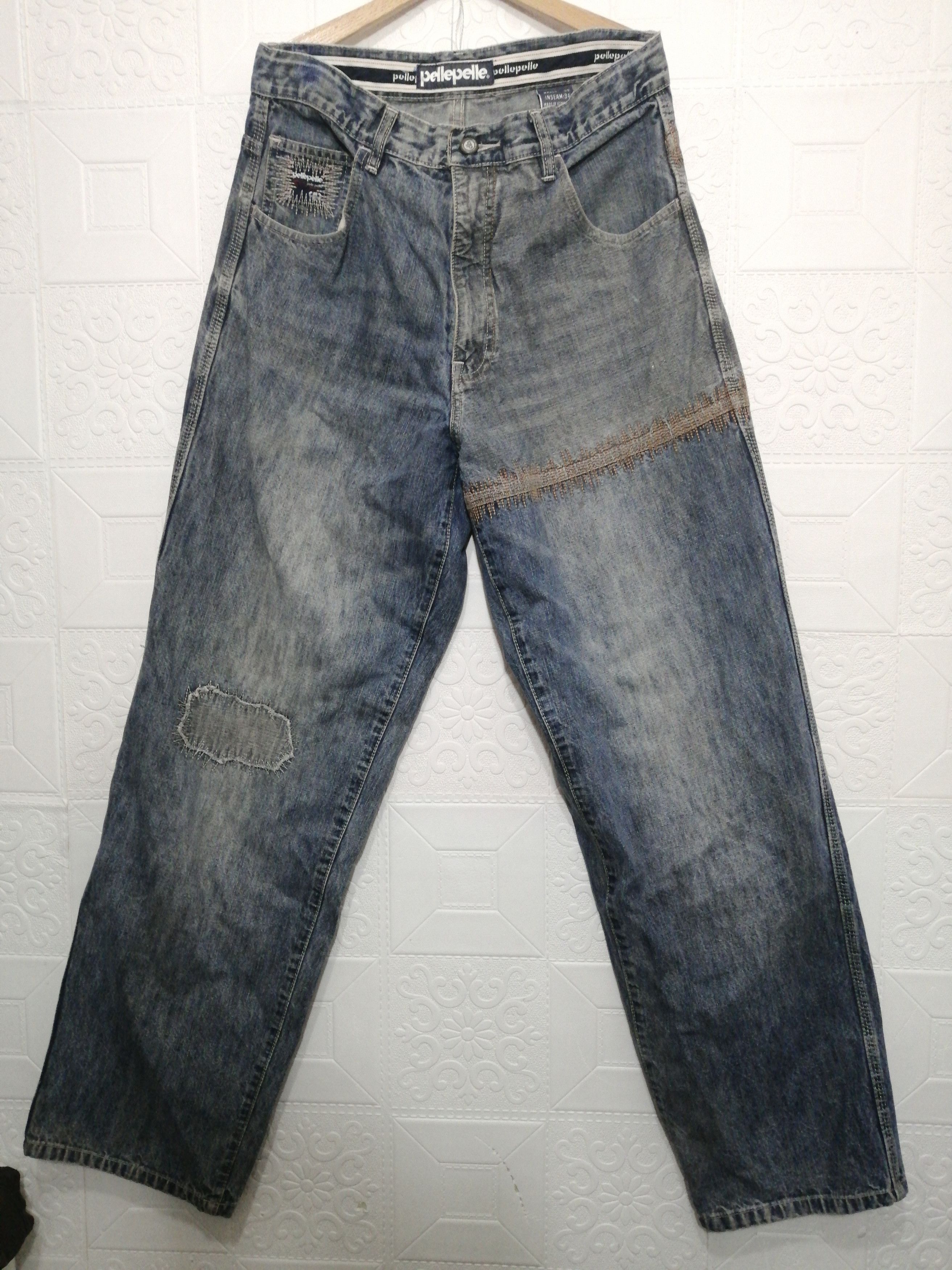 Marc Buchanan × Pelle Pelle Pelle Pelle Patch Design Jeans Size US 32 / EU 48 - 1 Thumbnail