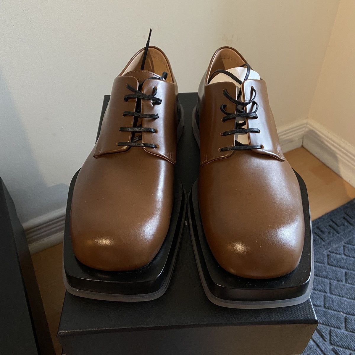 Bottega Veneta Bottega veneta Quilted Square toe Derby shoes | Grailed