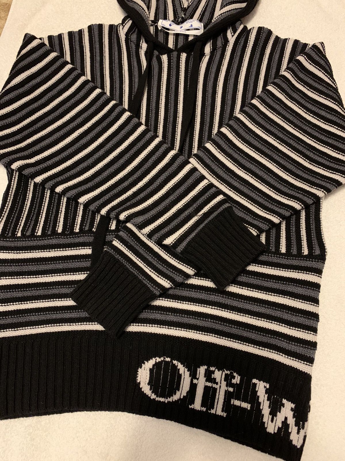 Off-White 🔥Brand New🔥Striped Knitted Wool Hoodie Size US M / EU 48-50 / 2 - 3 Thumbnail