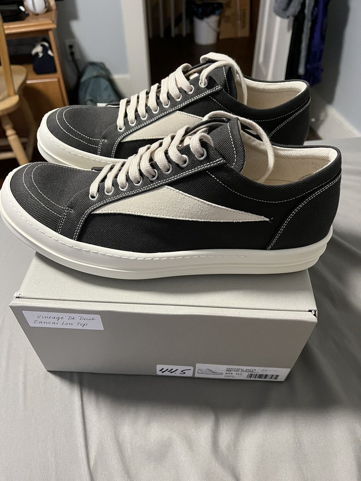 Rick Owens NEW DRKSHDW SS23 EDFU VINTAGE SNEAKS VANS DARKDUST CANVAS Size US 11.5 / EU 44-45 - 1 Preview