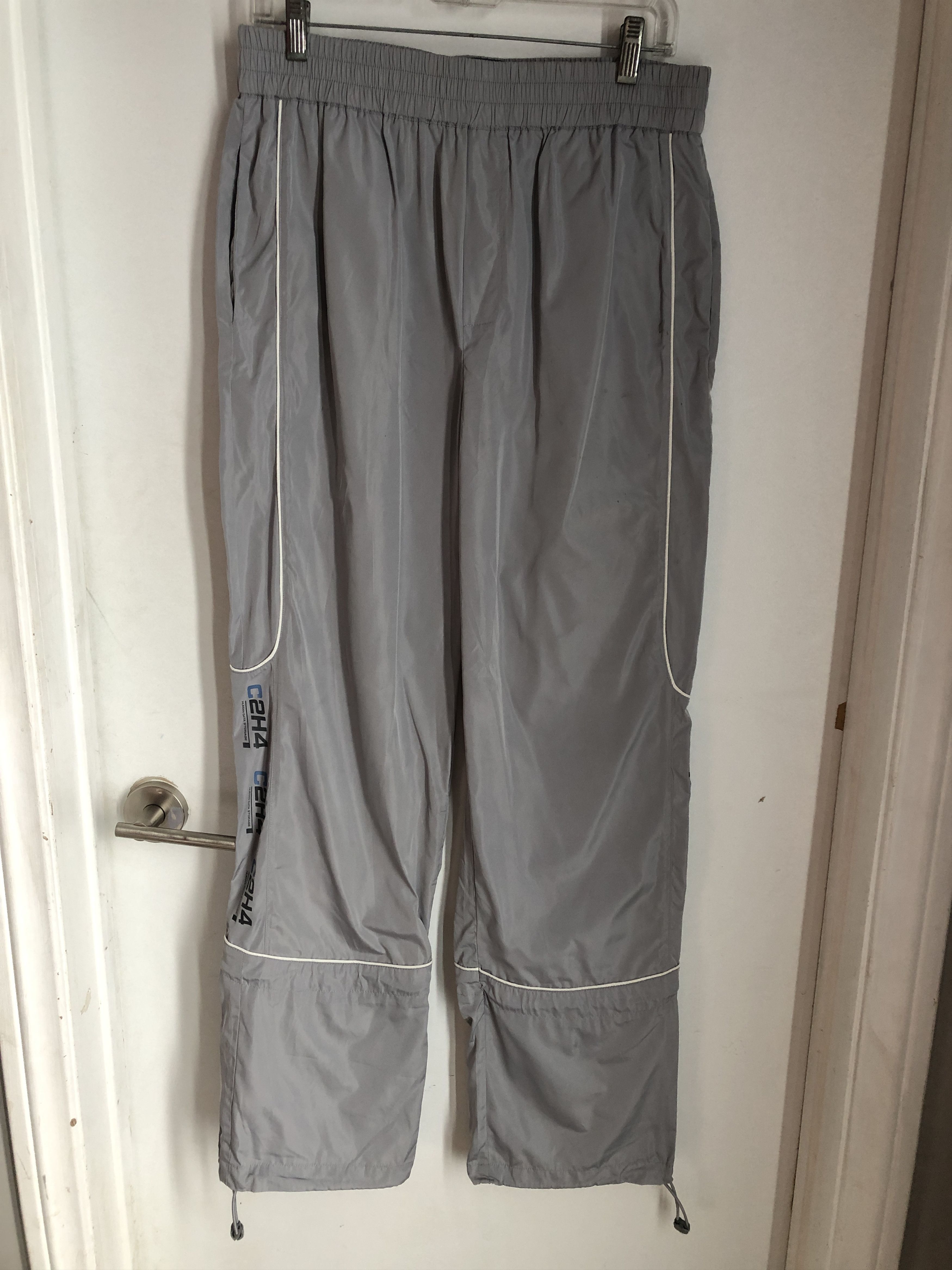 C2H4 C2h4 Light Gray “FM-2030” Logo Print 3M Track Pants L Size US 36 / EU 52 - 1 Thumbnail
