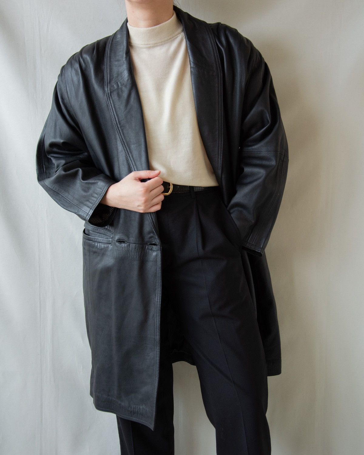 Leather Vintage leather coat Size M / US 6-8 / IT 42-44 - 2 Thumbnail