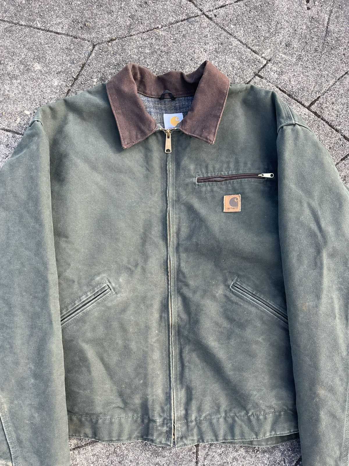 Carhartt × Vintage Vintage Green Carhartt Detroit Jacket Size US XXL / EU 58 / 5 - 2 Thumbnail