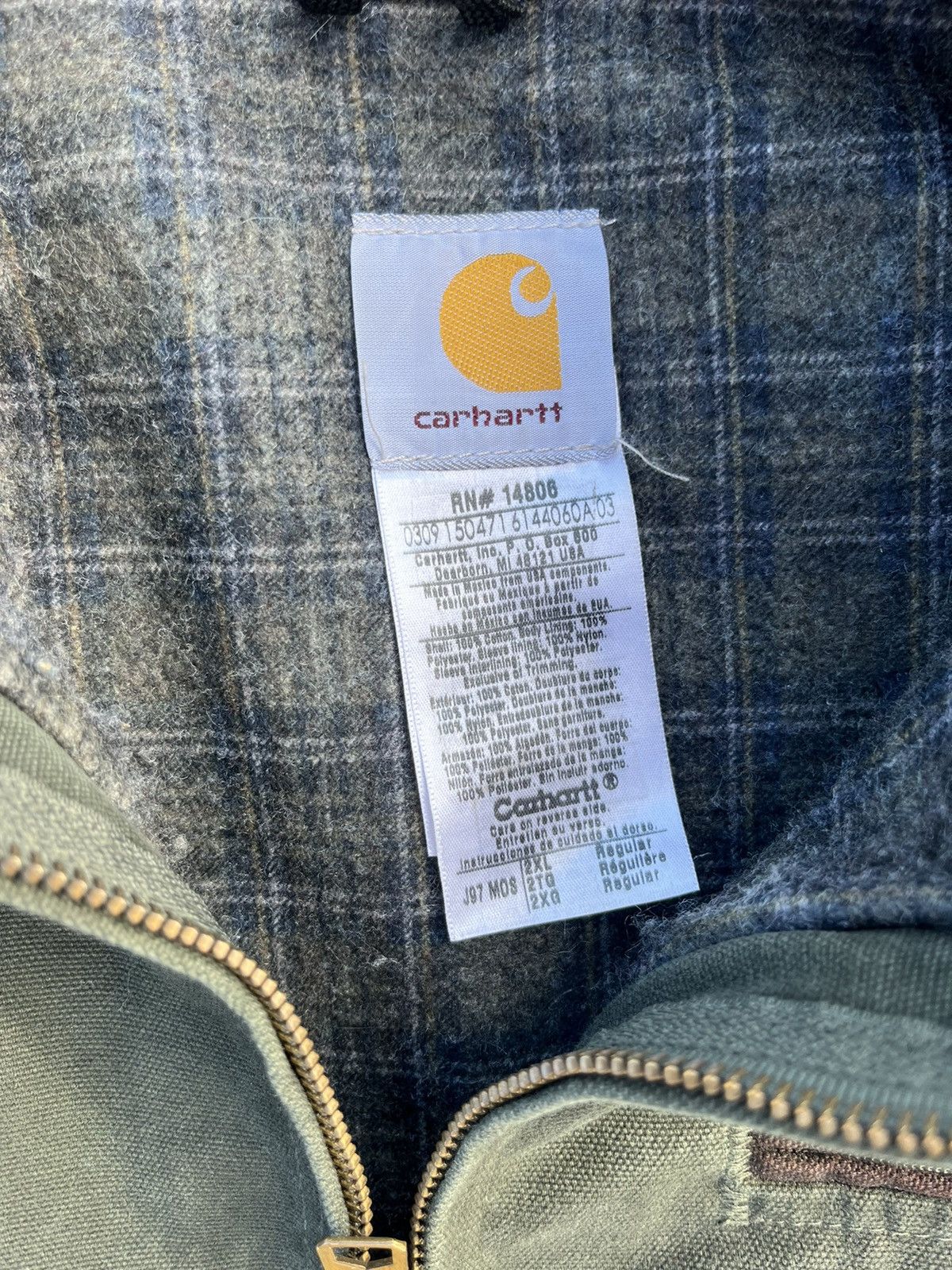 Carhartt × Vintage Vintage Green Carhartt Detroit Jacket Size US XXL / EU 58 / 5 - 3 Thumbnail