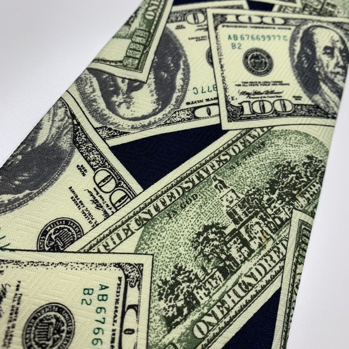 Vintage Korea Luxury Tie 1997 Big Bucks Hand Made Pascal Size ONE SIZE - 11 Thumbnail