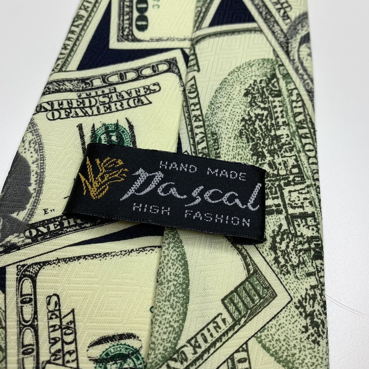 Vintage Korea Luxury Tie 1997 Big Bucks Hand Made Pascal Size ONE SIZE - 7 Thumbnail