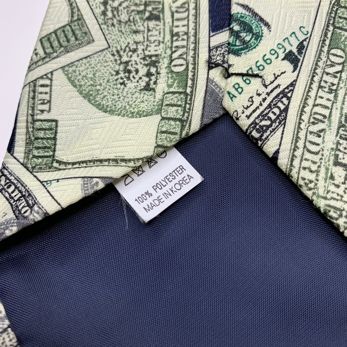 Vintage Korea Luxury Tie 1997 Big Bucks Hand Made Pascal Size ONE SIZE - 6 Thumbnail