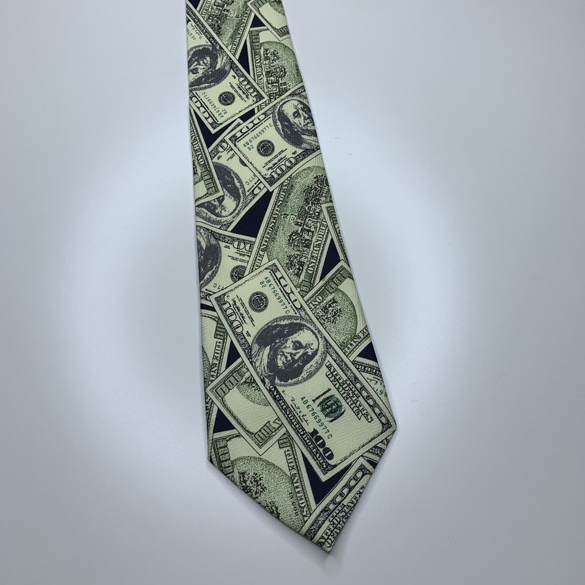 Vintage Korea Luxury Tie 1997 Big Bucks Hand Made Pascal Size ONE SIZE - 9 Thumbnail
