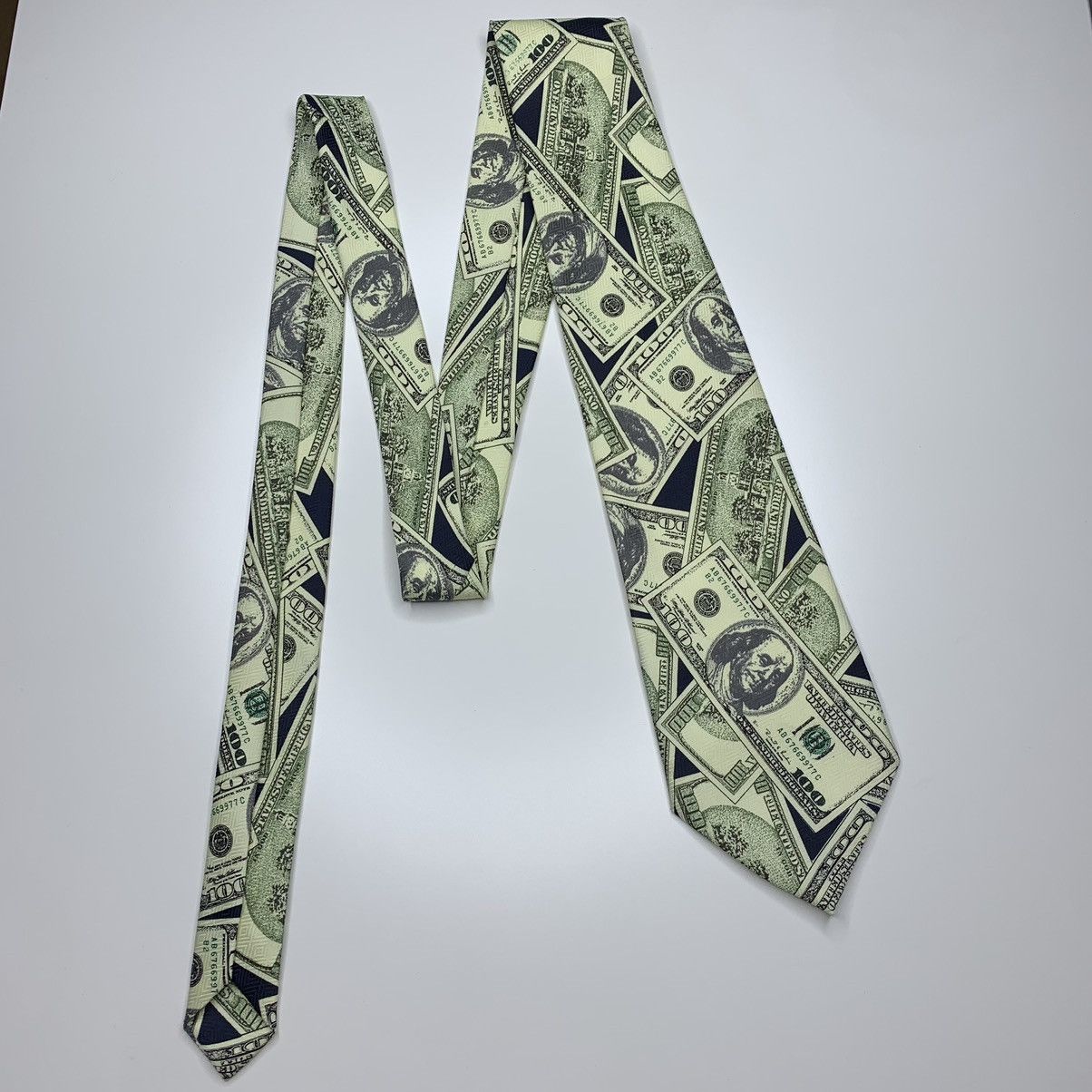 Vintage Korea Luxury Tie 1997 Big Bucks Hand Made Pascal Size ONE SIZE - 2 Thumbnail