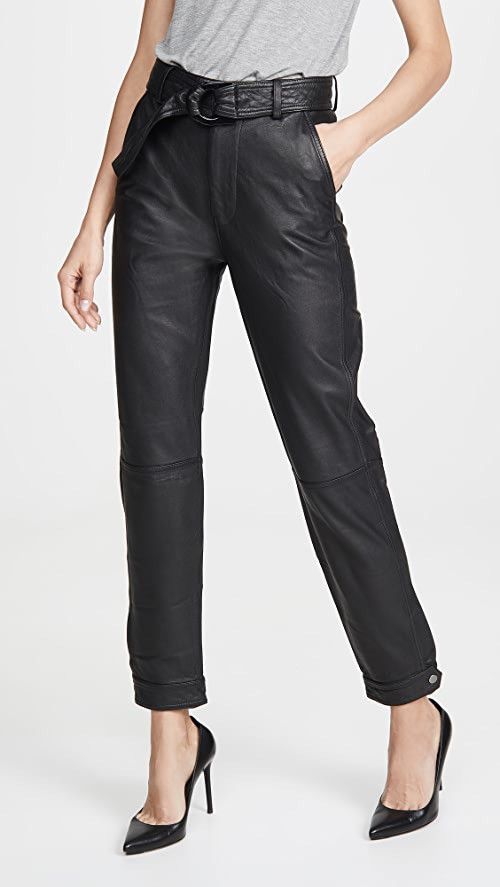 J Brand $1200 Jonah High Rise Black Lamb Leather Pants Size US 28 / EU 44 - 2 Thumbnail