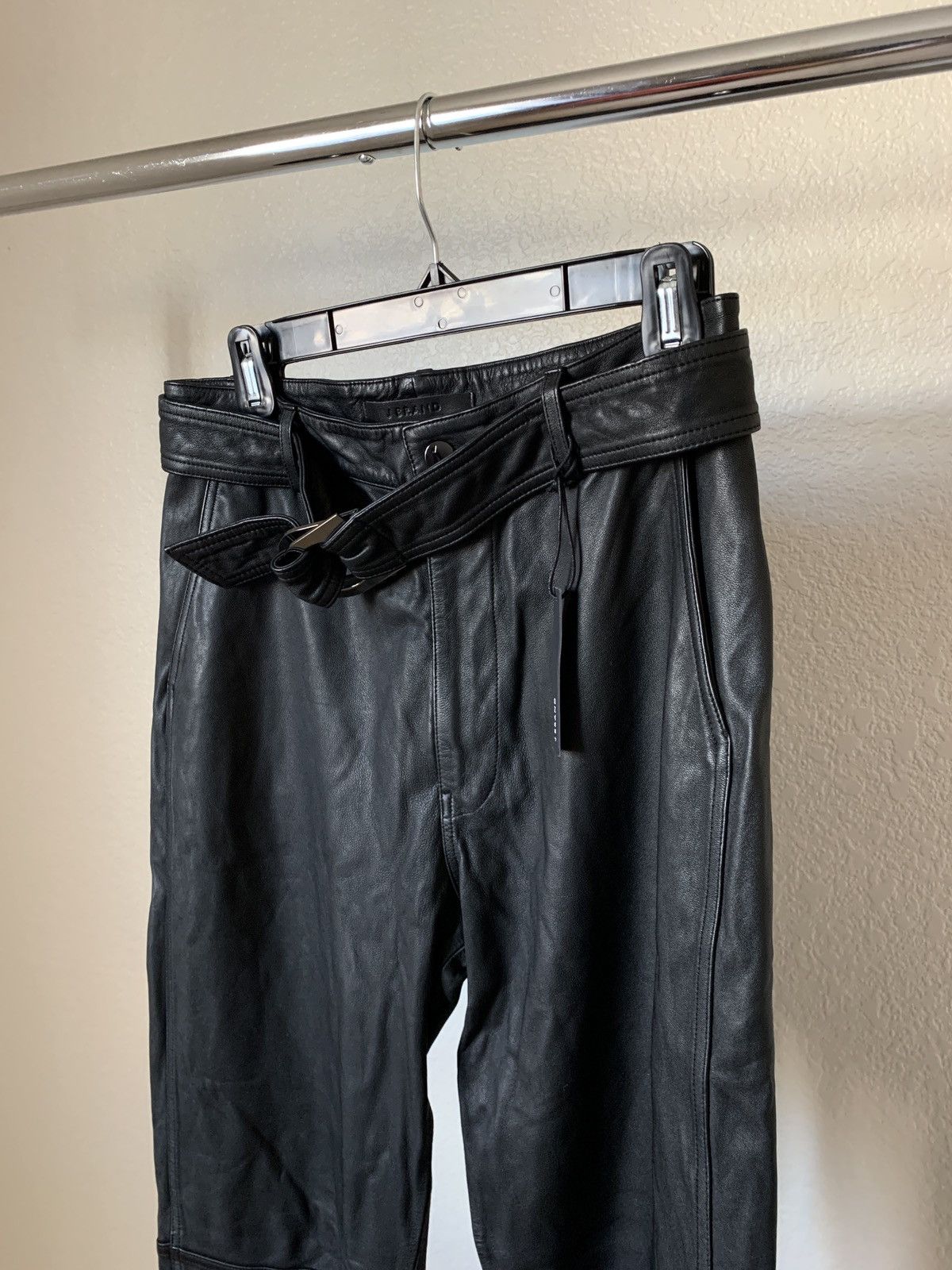 J Brand $1200 Jonah High Rise Black Lamb Leather Pants Size US 28 / EU 44 - 5 Thumbnail