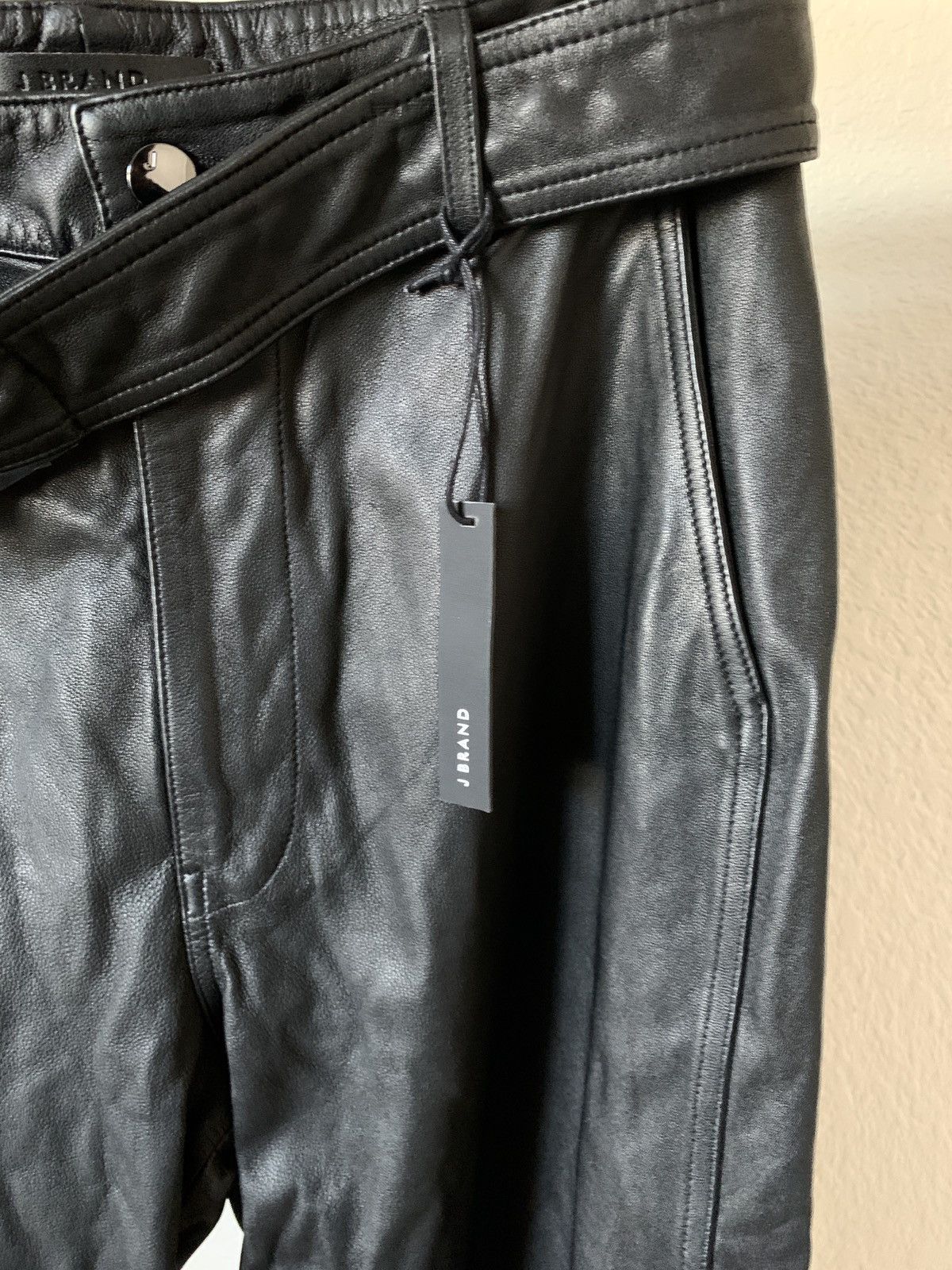 J Brand $1200 Jonah High Rise Black Lamb Leather Pants Size US 28 / EU 44 - 9 Thumbnail