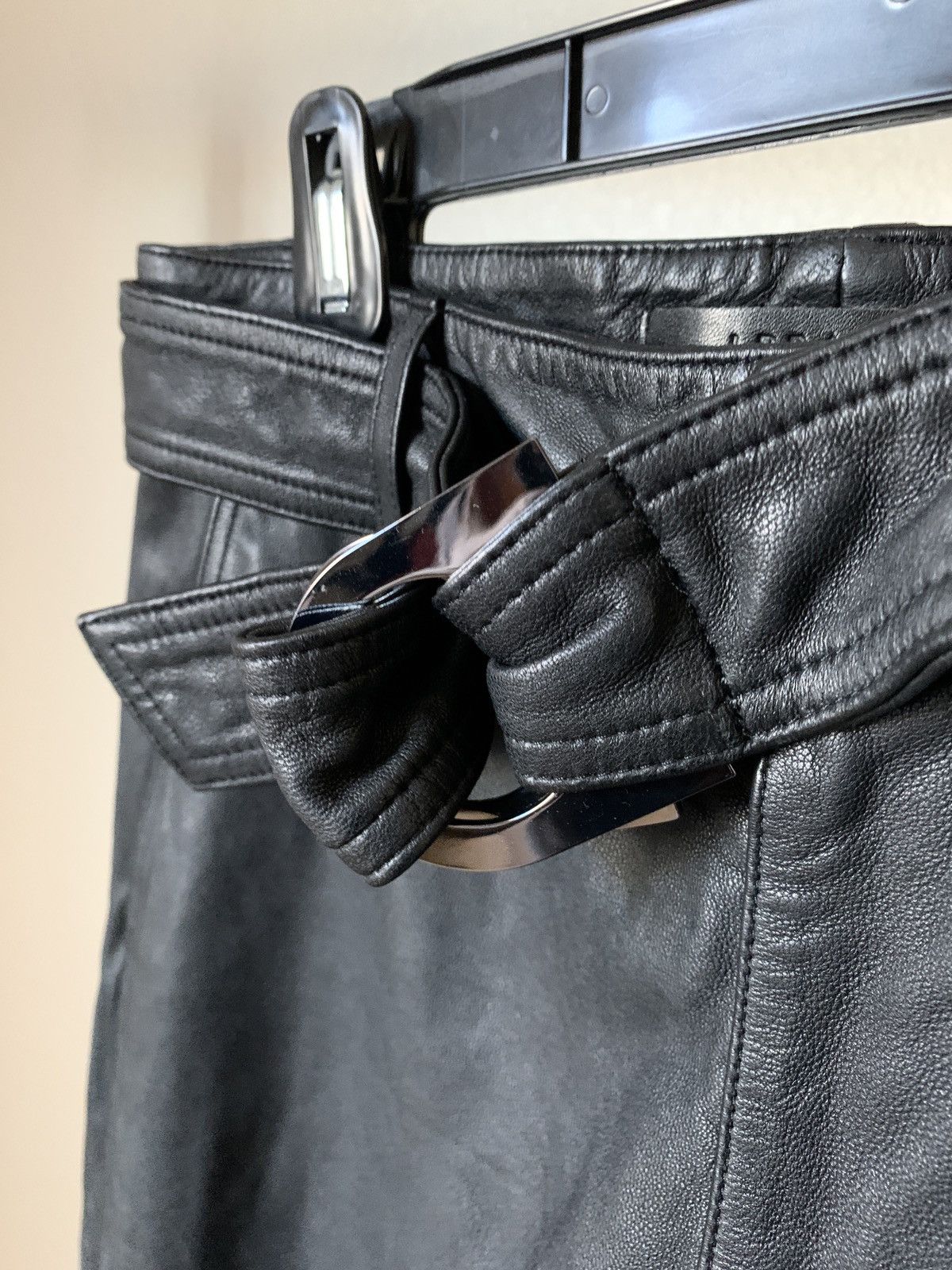 J Brand $1200 Jonah High Rise Black Lamb Leather Pants Size US 28 / EU 44 - 8 Thumbnail