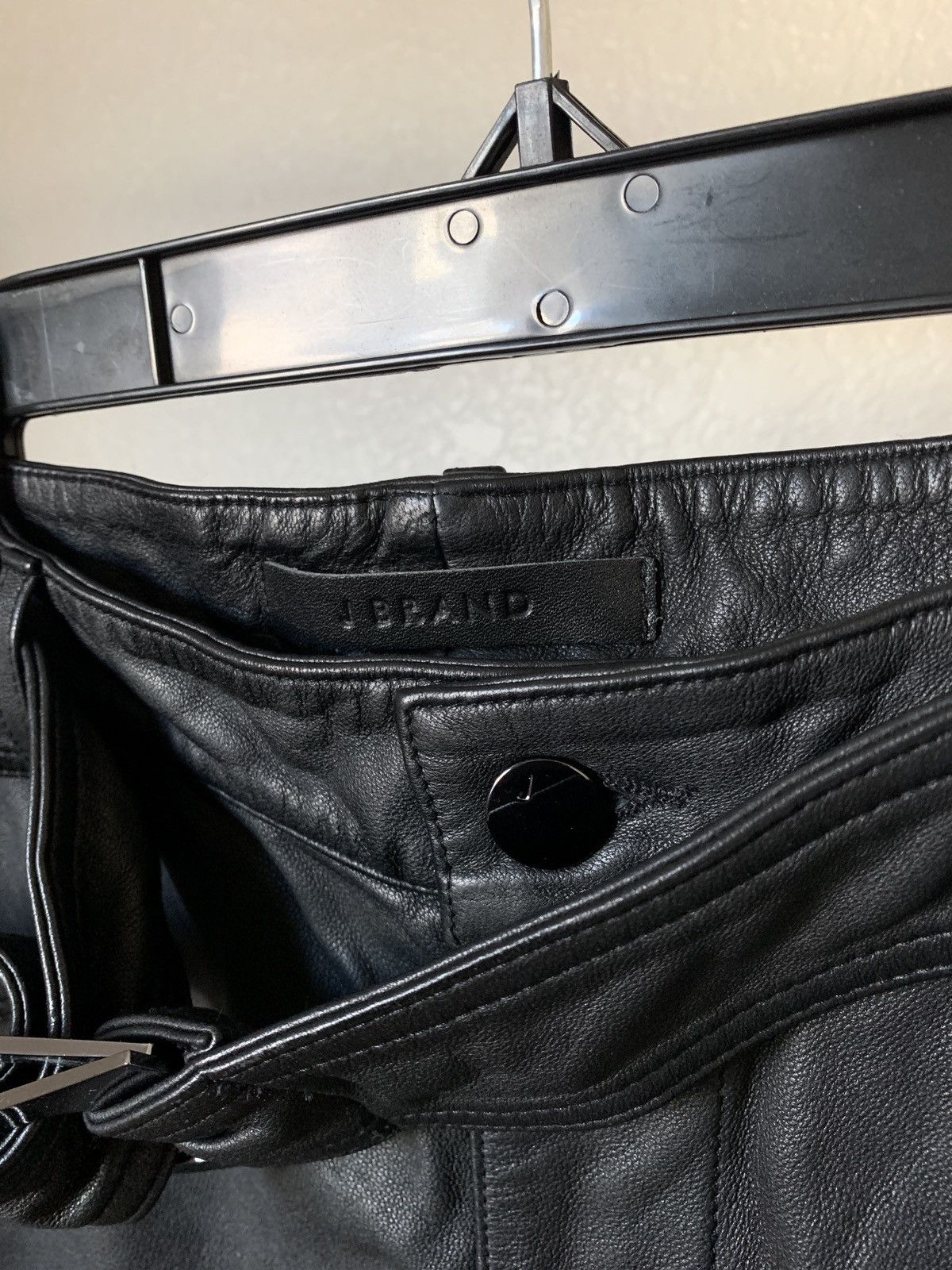 J Brand $1200 Jonah High Rise Black Lamb Leather Pants Size US 28 / EU 44 - 7 Thumbnail