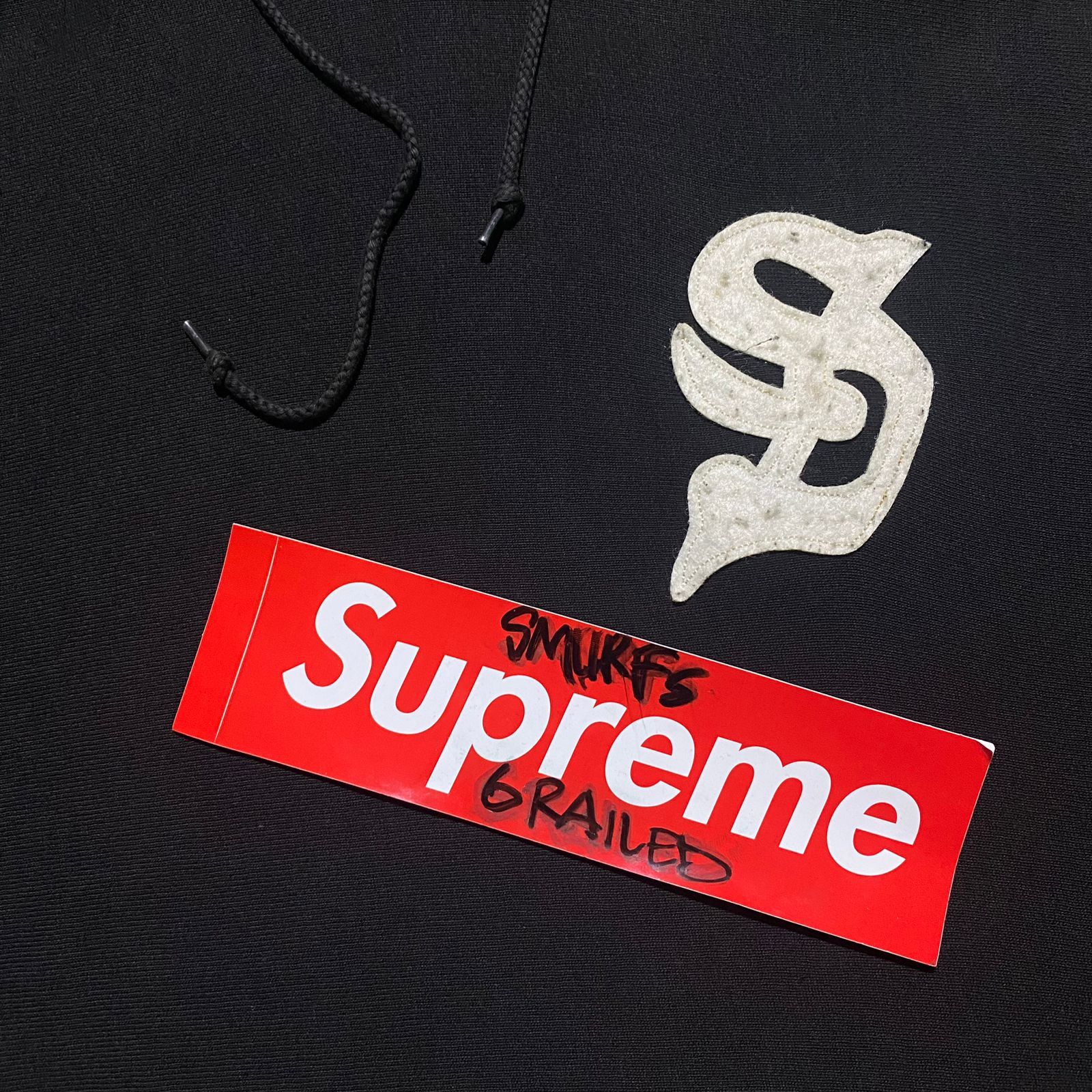 Supreme × Vintage Vintage 1996 Supreme S Logo Gothic Hoodie