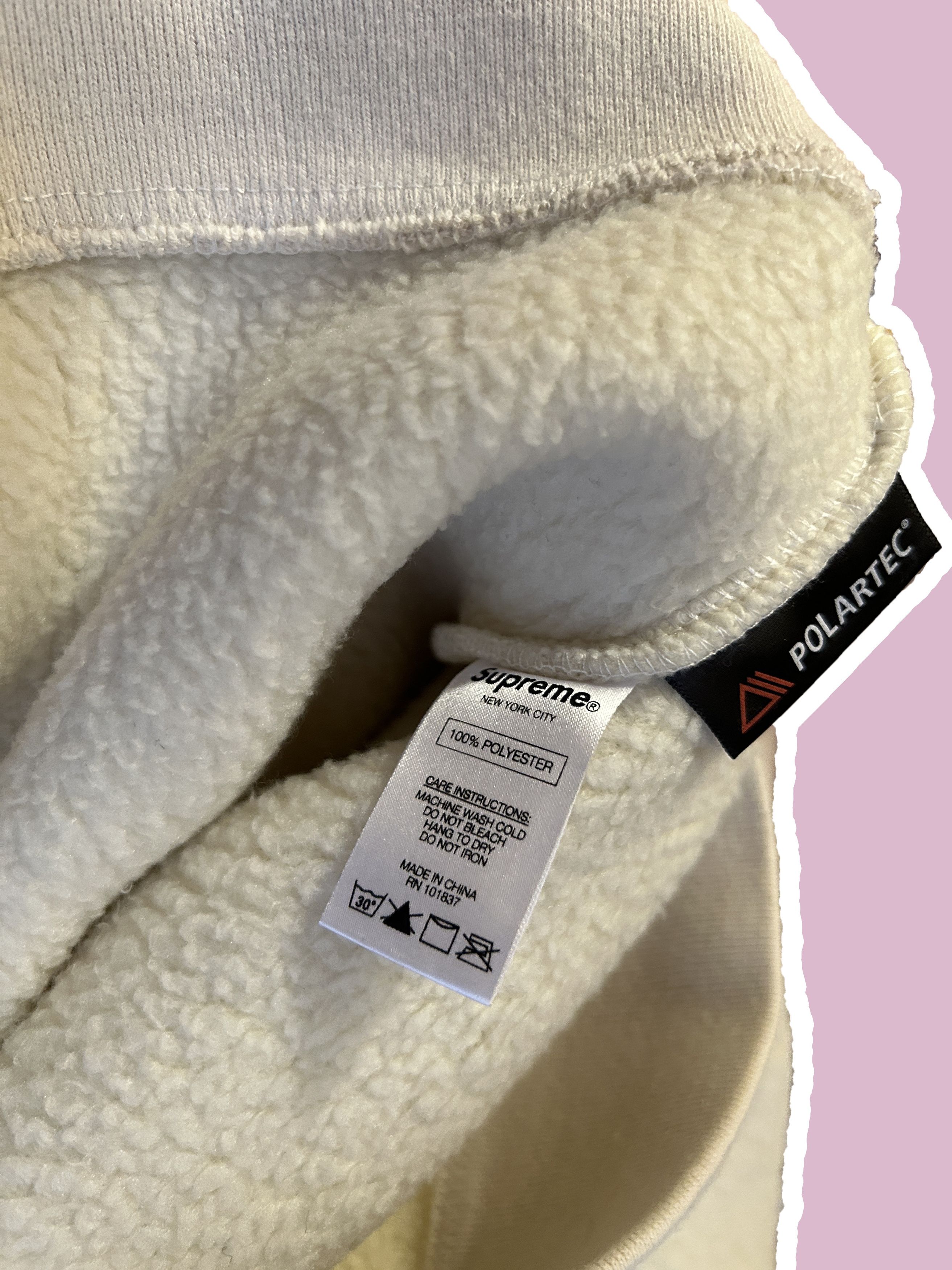 Supreme polartec crewneck deep lined fleece cream pile F/W 17 Size US M / EU 48-50 / 2 - 3 Thumbnail