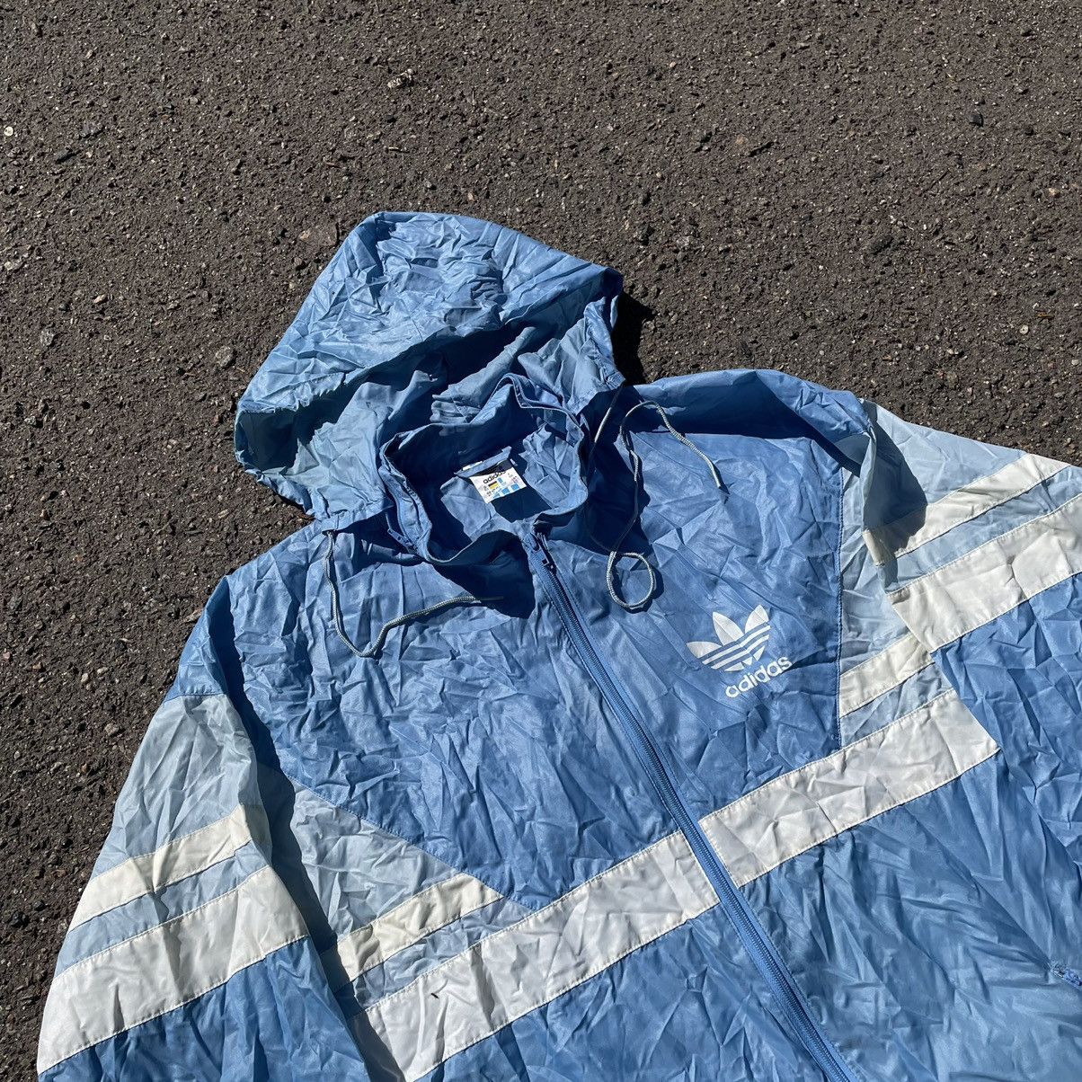 Vintage Vintage 90s Adidas Windbreaker Jacket Striped Streetwear L Size US L / EU 52-54 / 3 - 5 Thumbnail