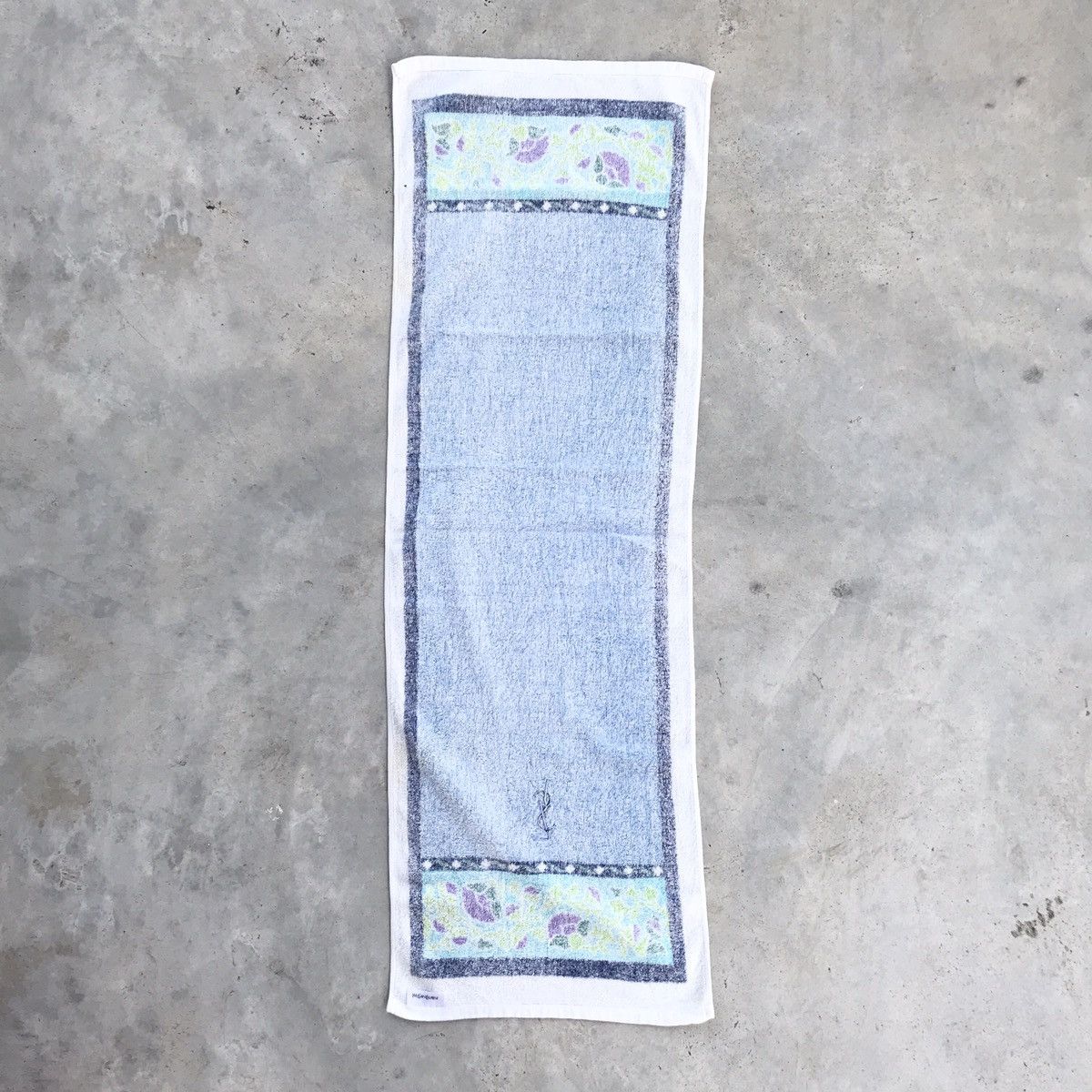 Japanese Brand × Vintage × Yves Saint Laurent Yves Saint Laurent Hand Towel Flowers Blue Size ONE SIZE - 5 Thumbnail