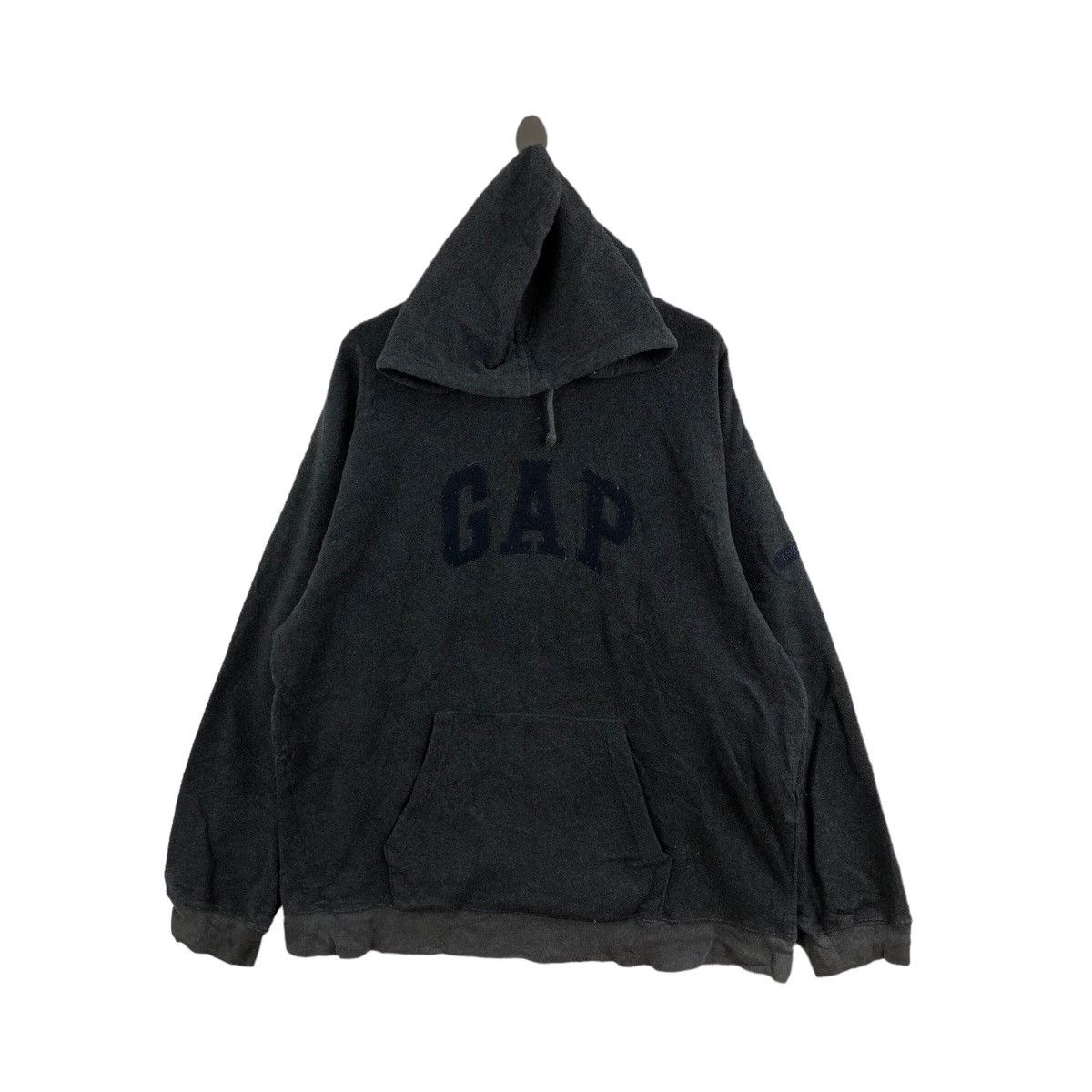 image of Gap Fleece Hoodies Big Logo Embroidered Pullover in Grey, Men's (Size 2XL)