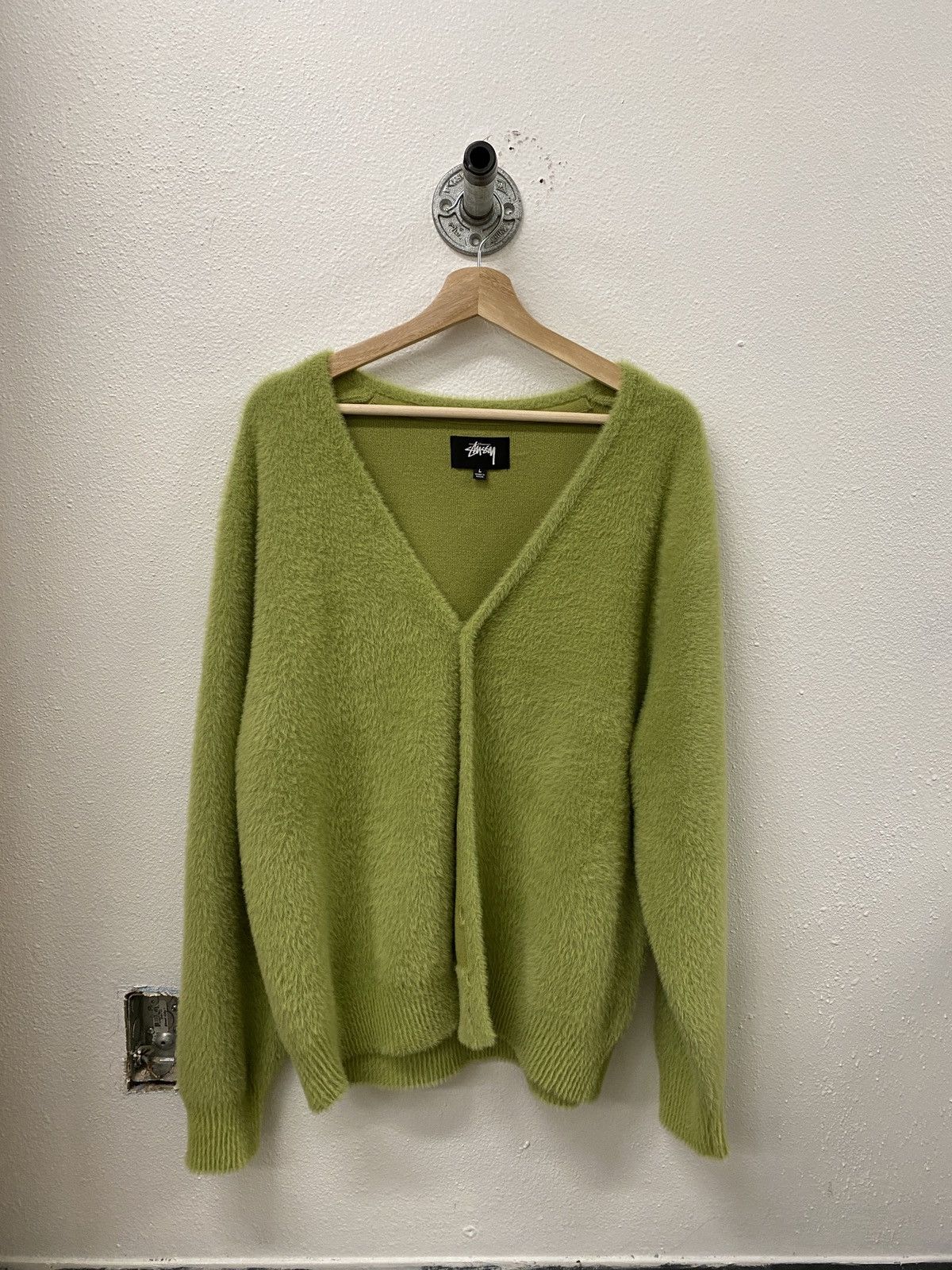 Stussy Stussy Shaggy Cardigan Lime | Grailed