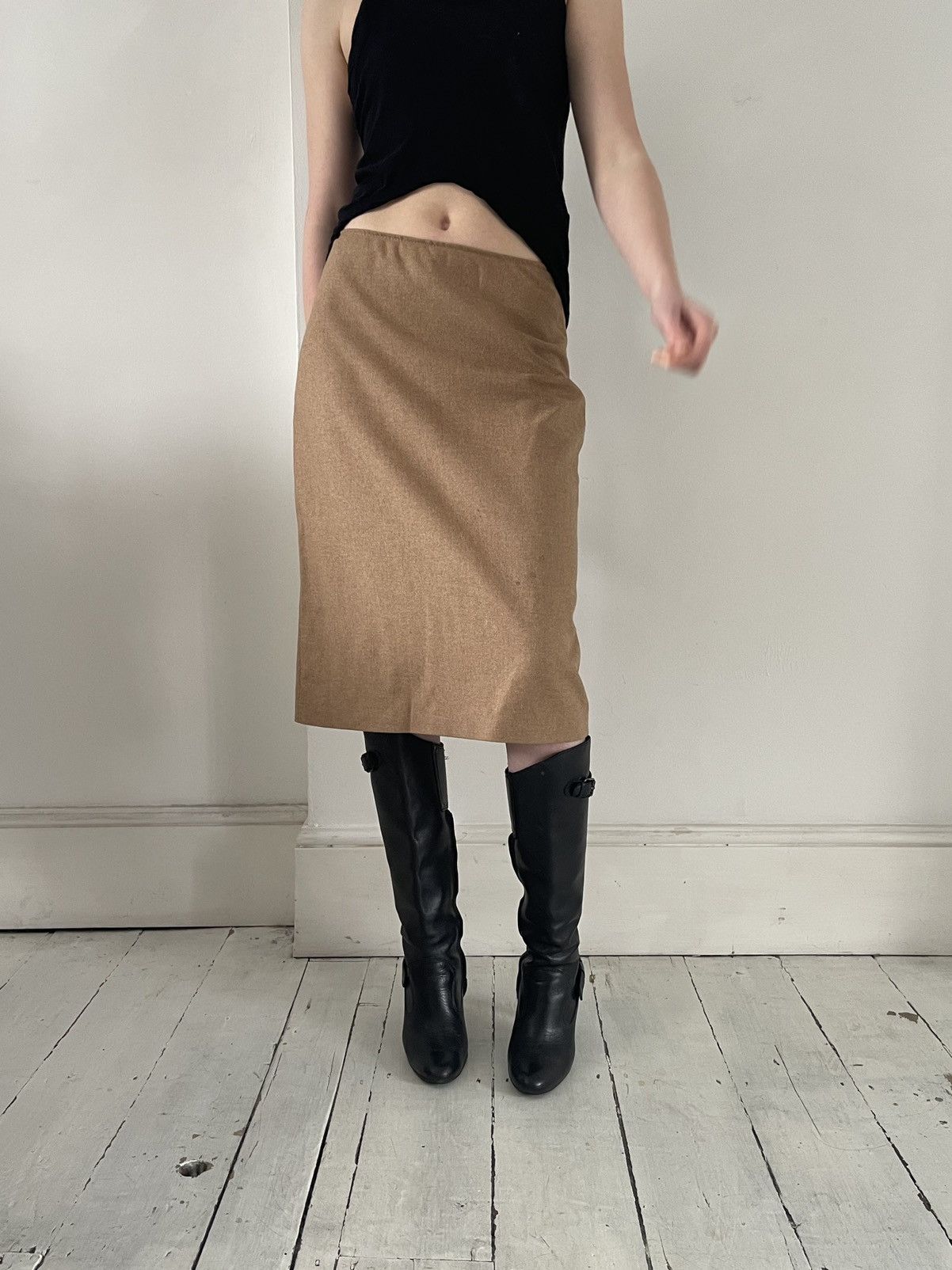 FW1999 Miu Miu Wool Skirt 42 Vintage Miu Miu FW 1999 midi skirt