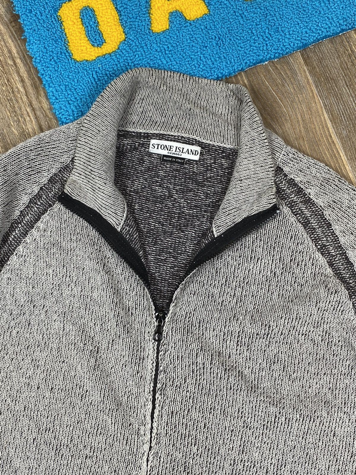 Stone Island Vintage Stone Island full zip logo wool/linen rare sweater Size US L / EU 52-54 / 3 - 14 Thumbnail