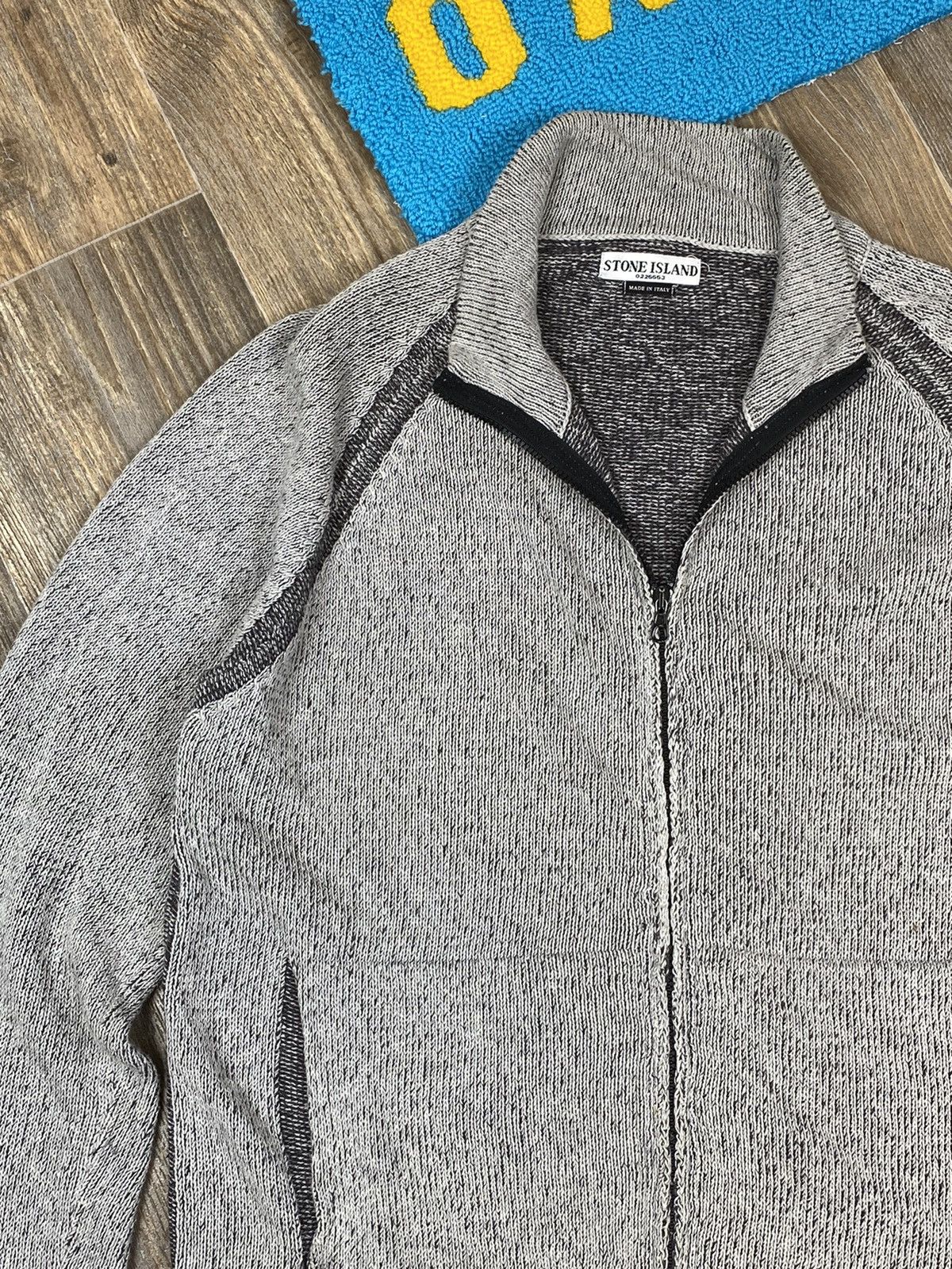 Stone Island Vintage Stone Island full zip logo wool/linen rare sweater Size US L / EU 52-54 / 3 - 6 Thumbnail