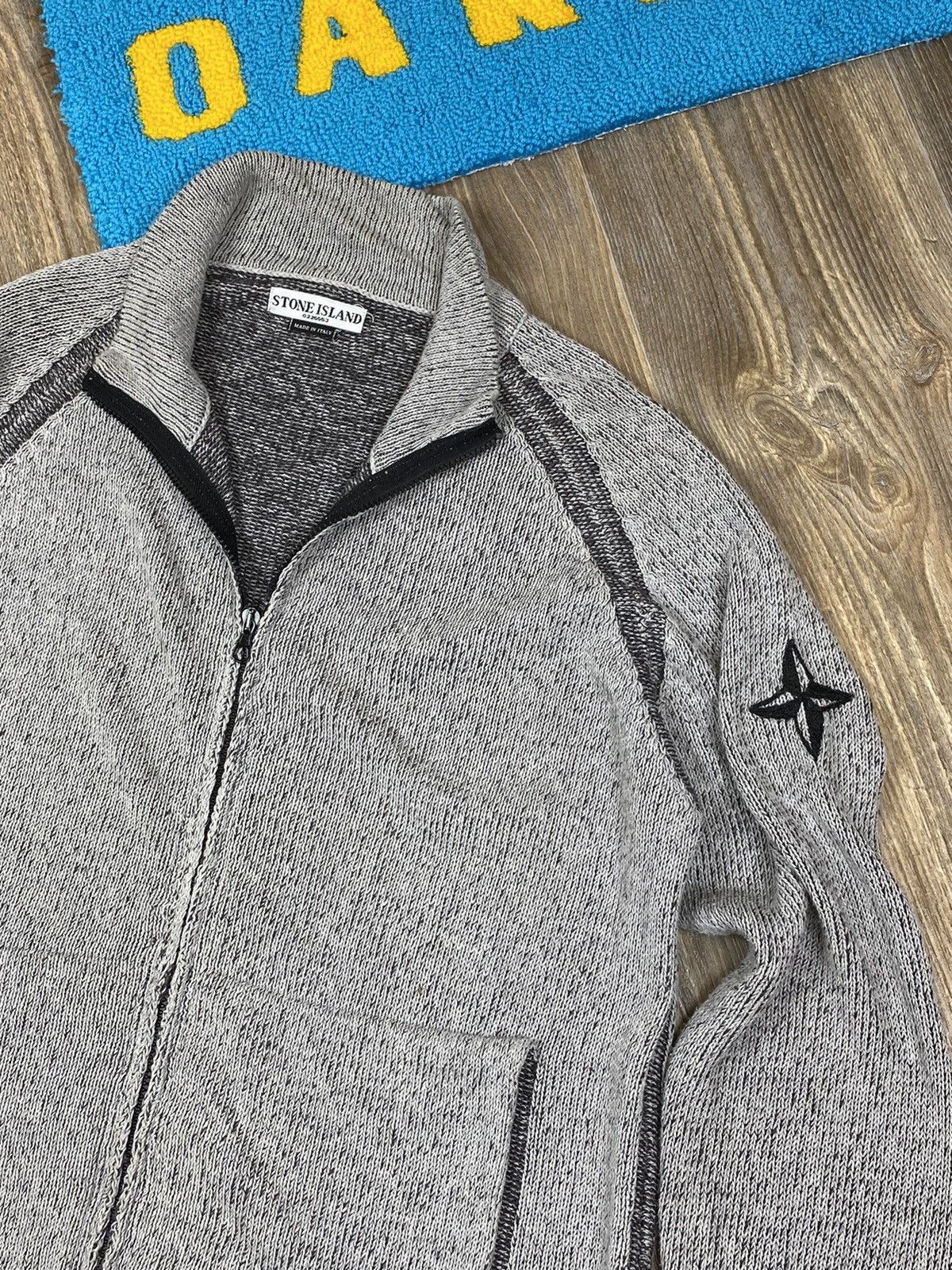 Stone Island Vintage Stone Island full zip logo wool/linen rare sweater Size US L / EU 52-54 / 3 - 4 Thumbnail