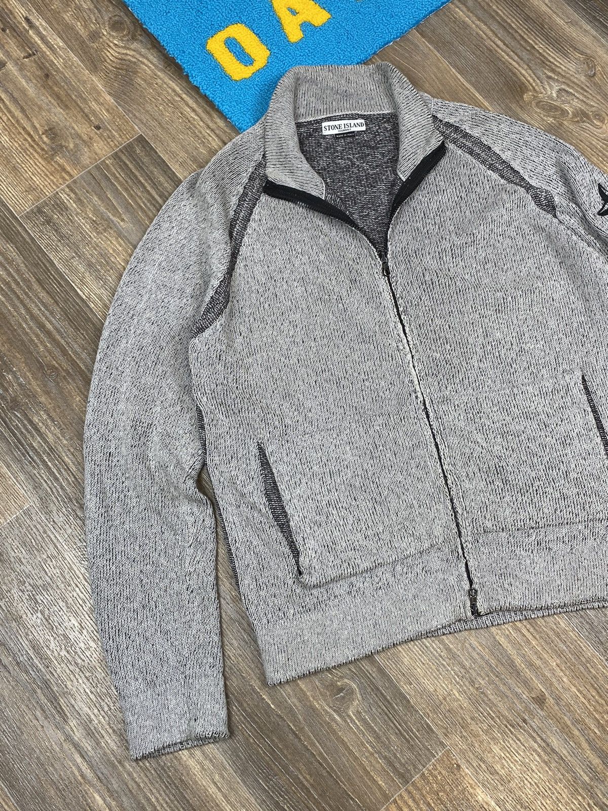 Stone Island Vintage Stone Island full zip logo wool/linen rare sweater Size US L / EU 52-54 / 3 - 3 Thumbnail