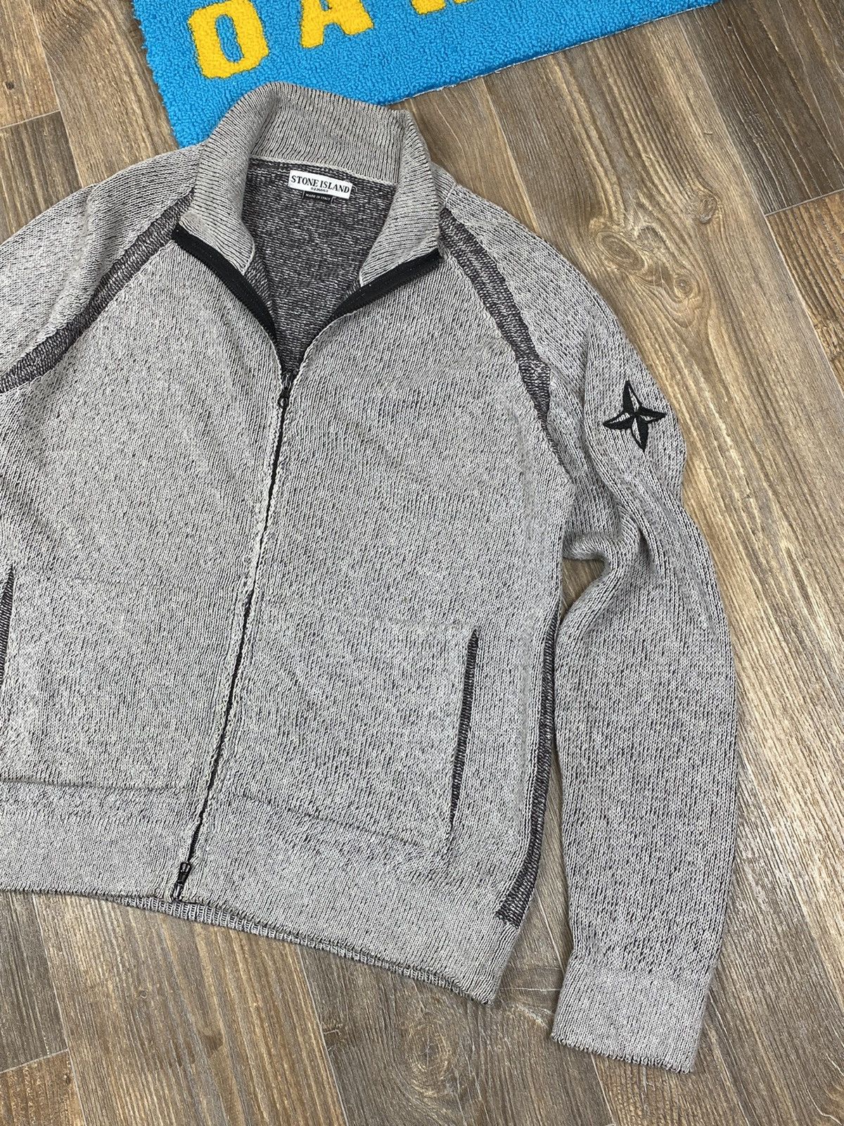 Stone Island Vintage Stone Island full zip logo wool/linen rare sweater Size US L / EU 52-54 / 3 - 2 Thumbnail
