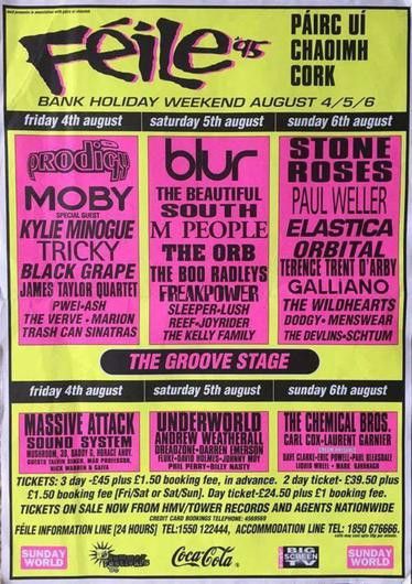 Band Tees VINTAGE FEILE CORK 1995 the prodigy / blur / stone roses tee Size US XS / EU 42 / 0 - 10 Thumbnail