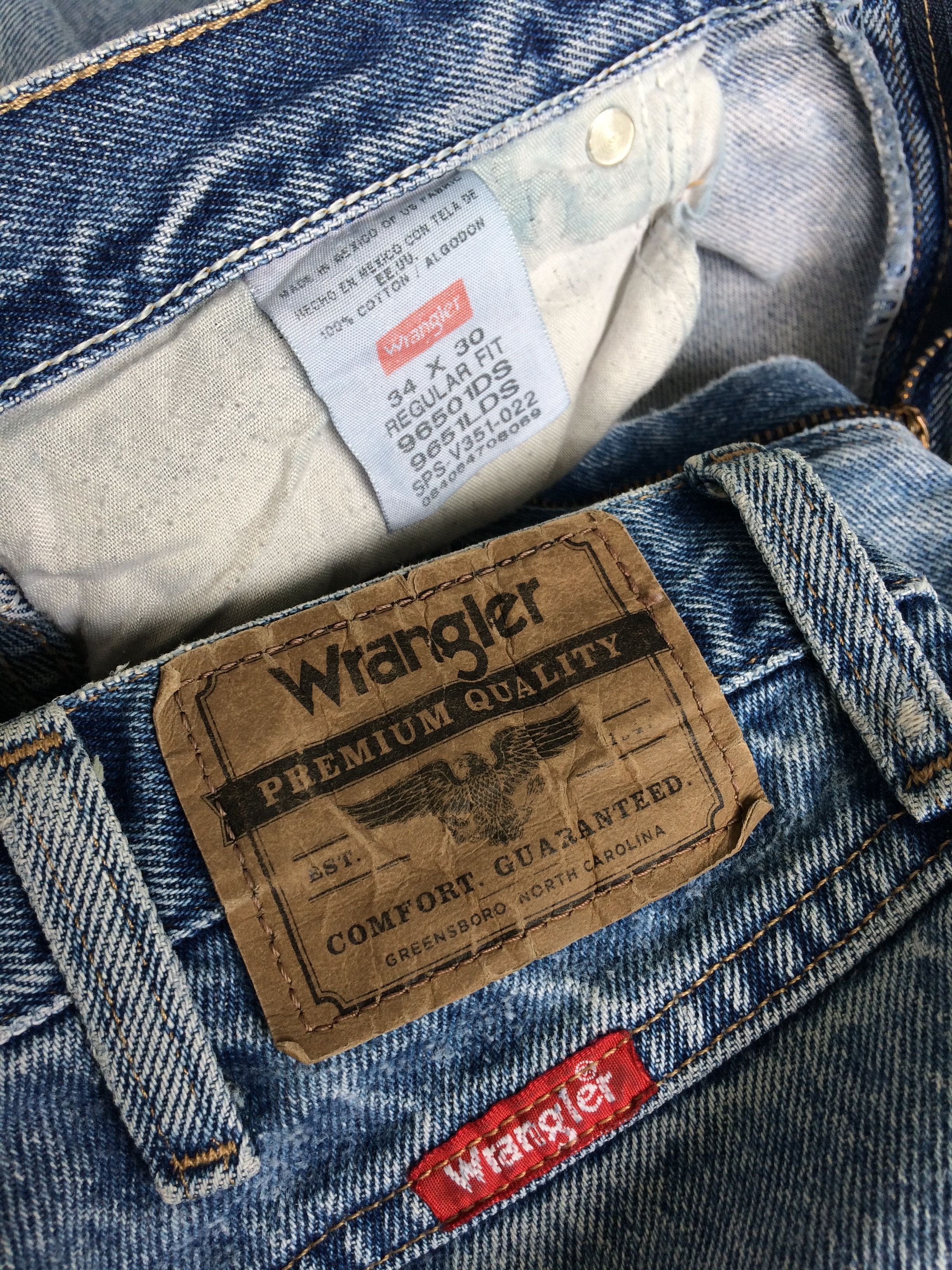 Wrangler Vintage 90's Wrangler Western Distressed Jeans #B-163 Size US 33 - 10 Thumbnail