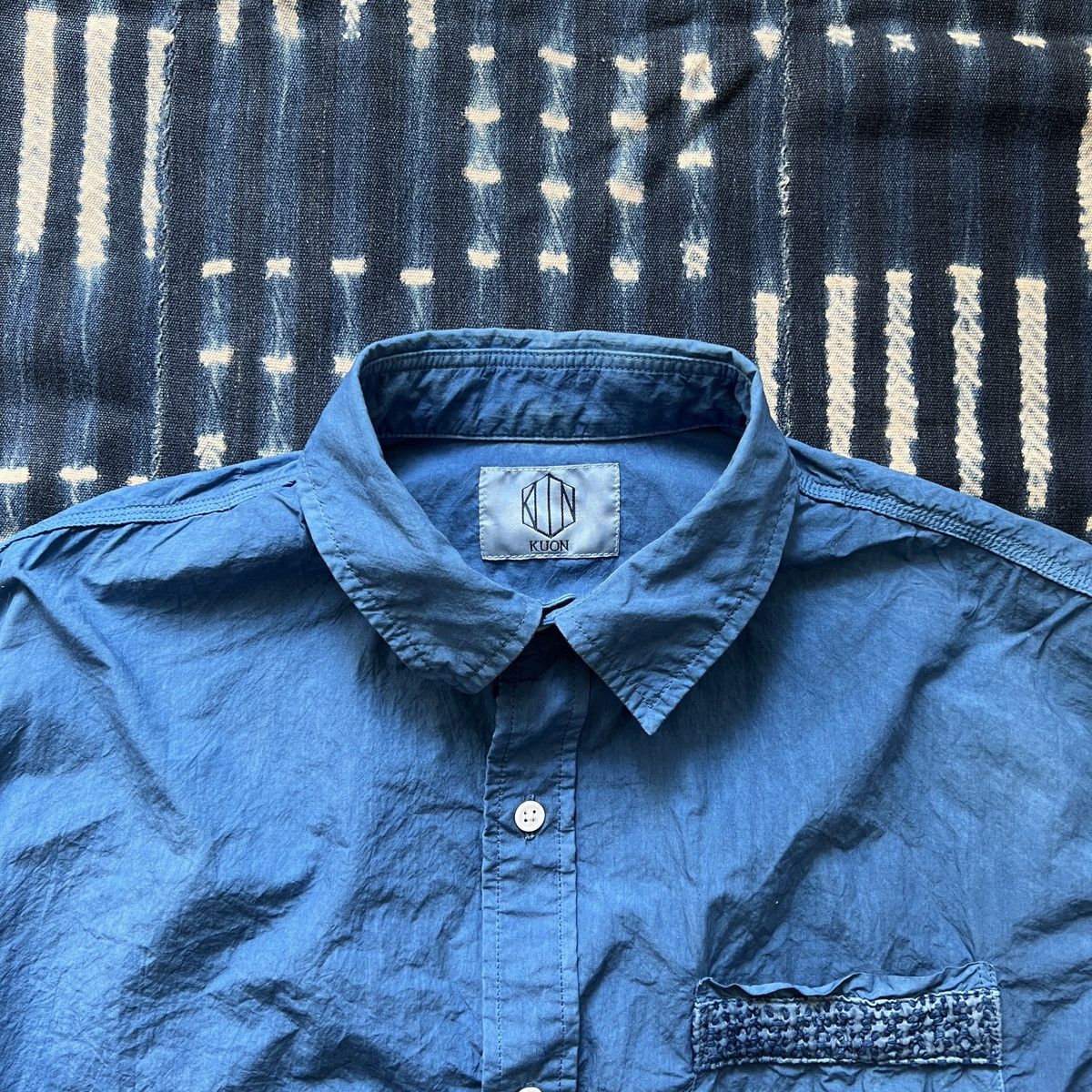 KUON Kuon Kountry Aizome Sashiko Pocket Shirt Visvim Kapital Size US S / EU 44-46 / 1 - 2 Thumbnail