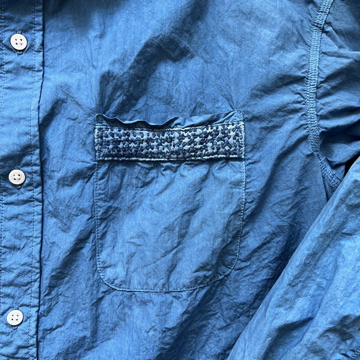 KUON Kuon Kountry Aizome Sashiko Pocket Shirt Visvim Kapital Size US S / EU 44-46 / 1 - 3 Thumbnail