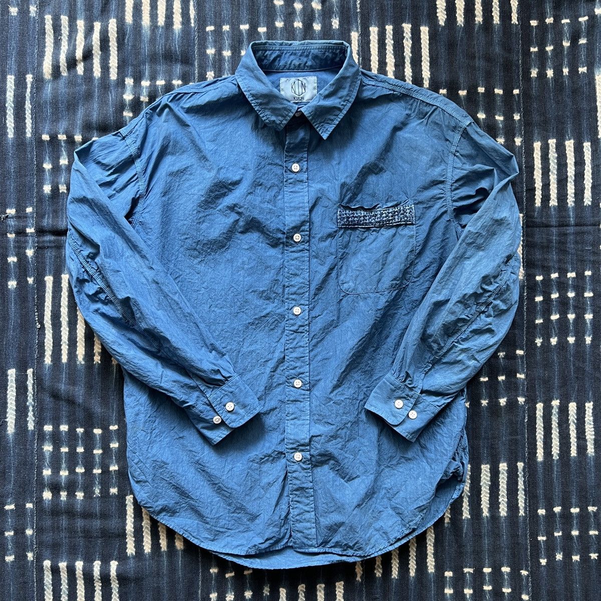 KUON Kuon Kountry Aizome Sashiko Pocket Shirt Visvim Kapital Size US S / EU 44-46 / 1 - 1 Thumbnail