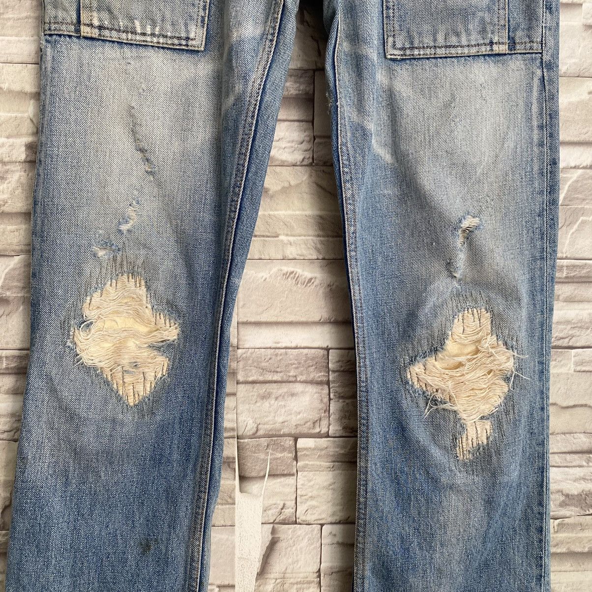 Backbone Vintage Backbone Distressed Denim Bush Flare Pants Size US 31 - 7 Thumbnail