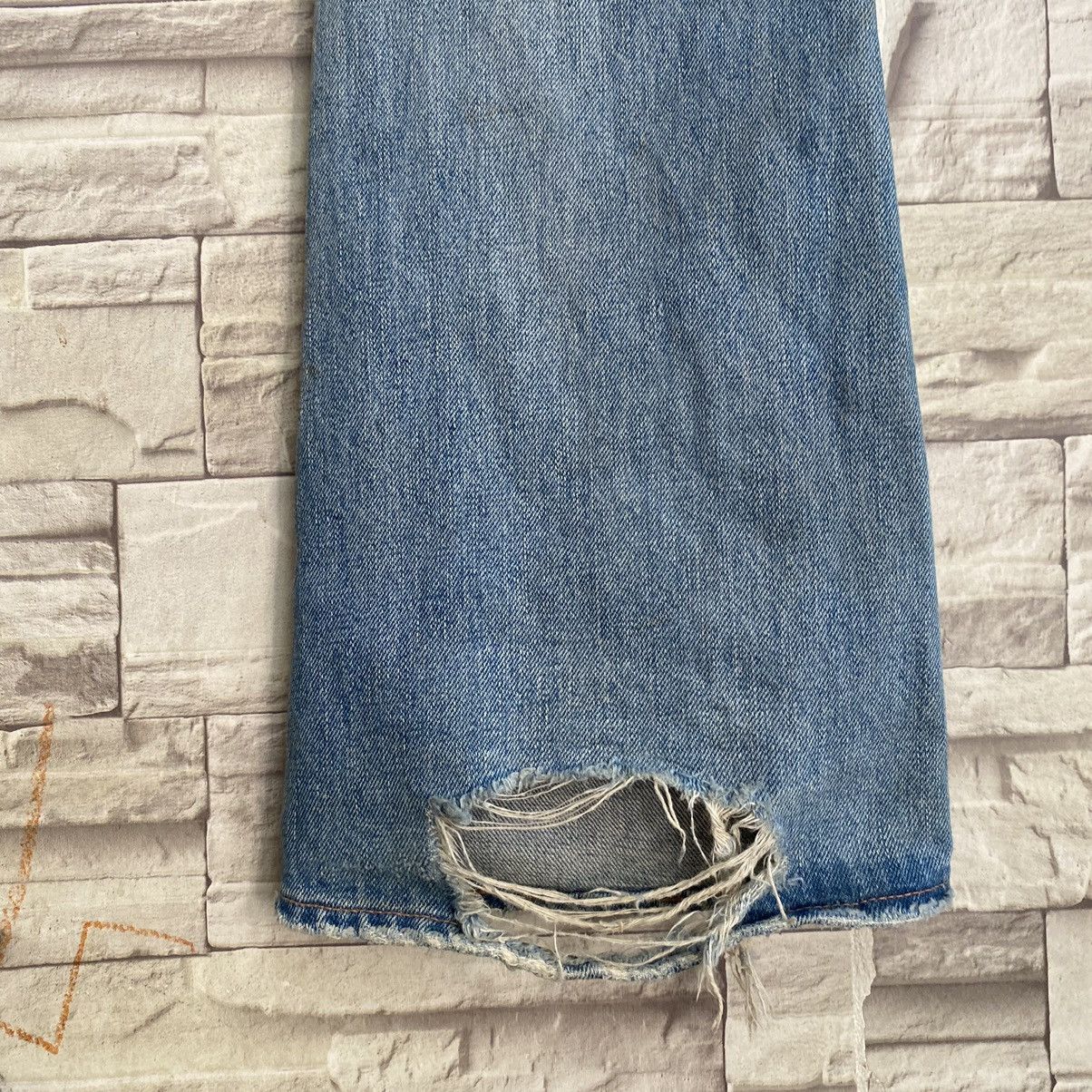 Backbone Vintage Backbone Distressed Denim Bush Flare Pants Size US 31 - 16 Thumbnail