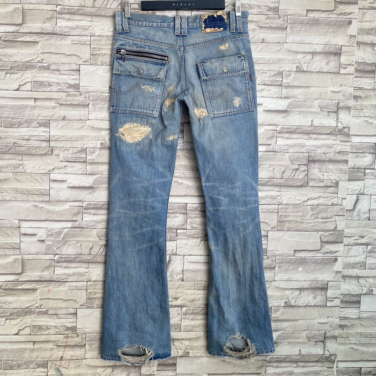 Backbone Vintage Backbone Distressed Denim Bush Flare Pants Size US 31 - 10 Thumbnail