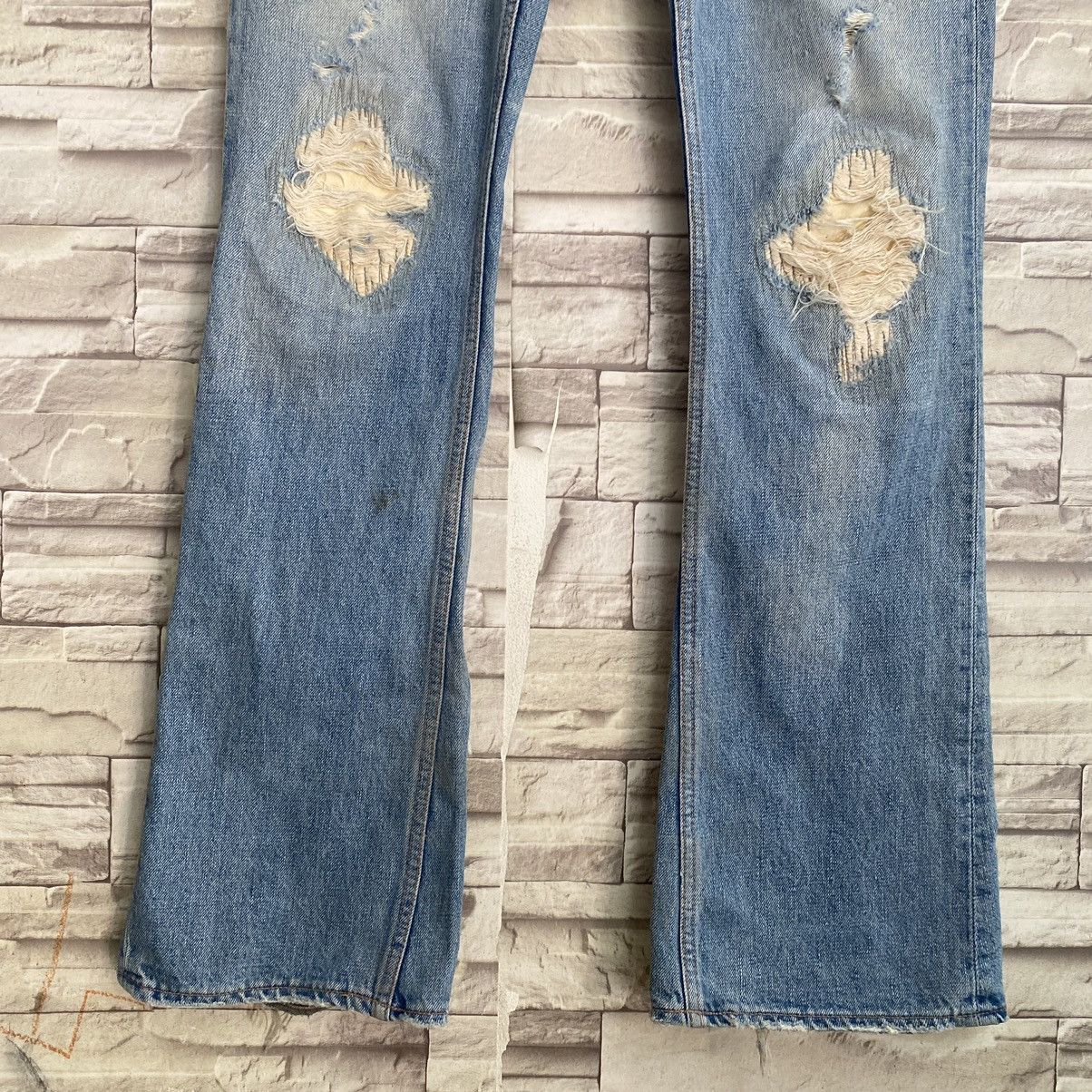 Backbone Vintage Backbone Distressed Denim Bush Flare Pants Size US 31 - 8 Thumbnail