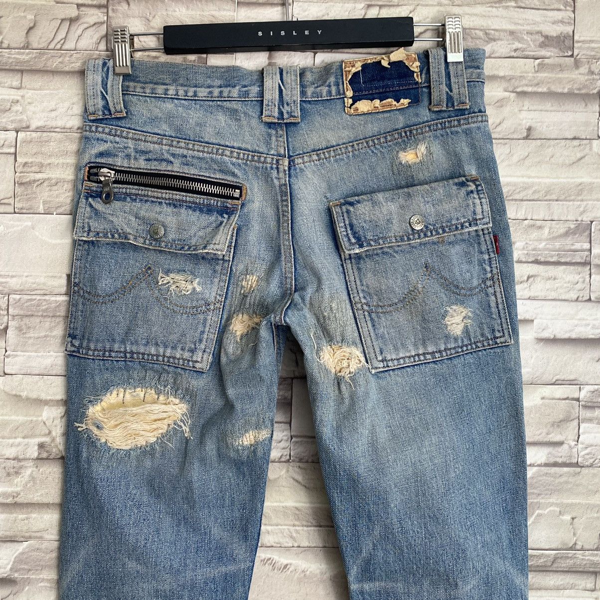 Backbone Vintage Backbone Distressed Denim Bush Flare Pants Size US 31 - 11 Thumbnail